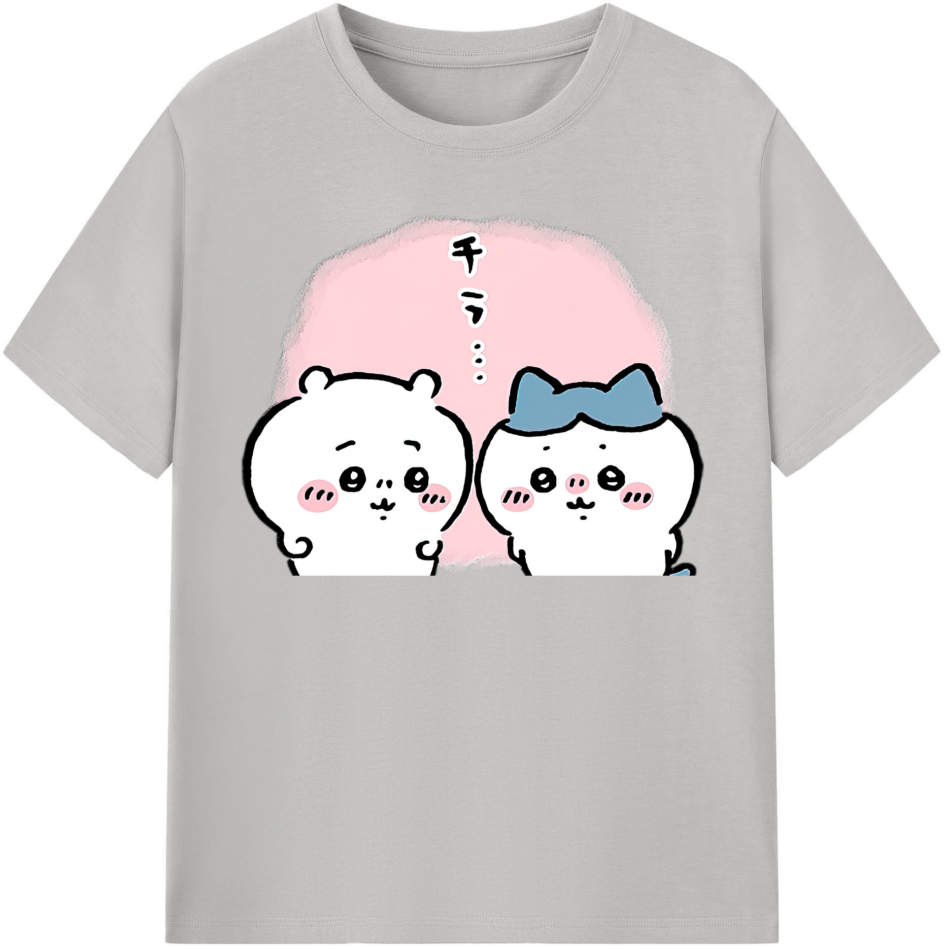（画像用） ちいかわ ハチワレ Chii-kawa hachiware レディースカジュアルプリントTシャツ（綿100％）