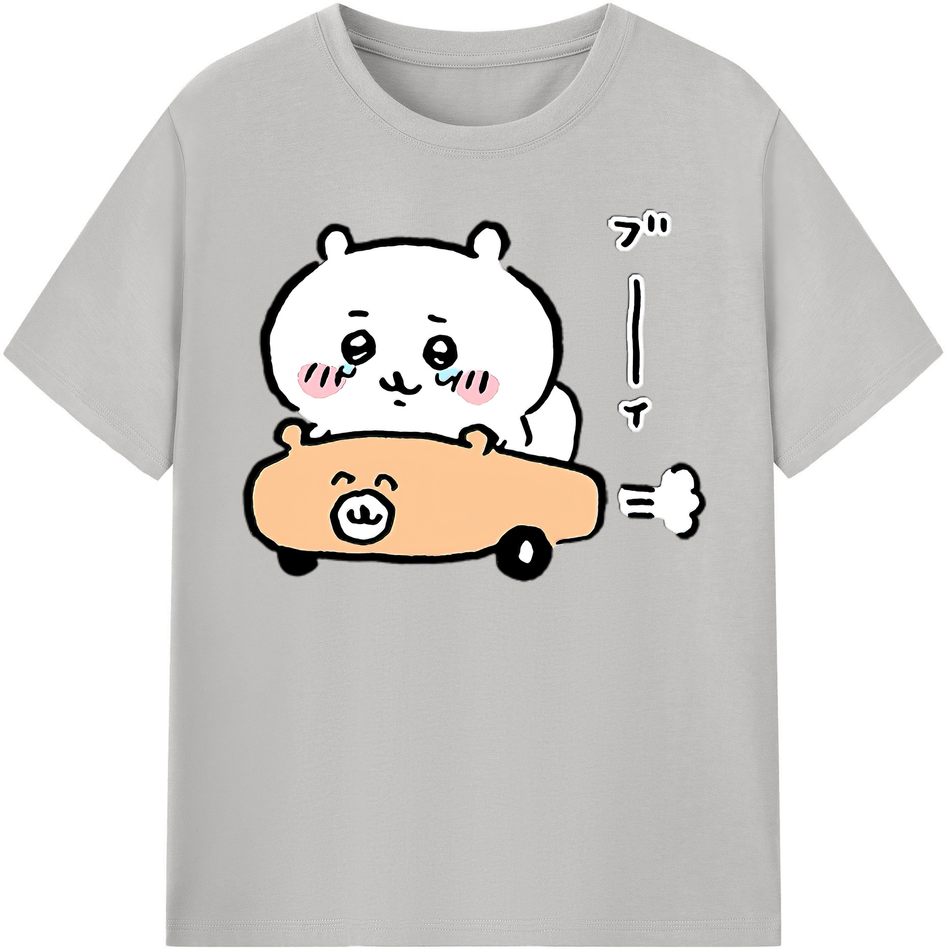 （画像用） ちいかわ ちいかわ Chii-kawa chiikawa レディースカジュアルプリントTシャツ（綿100％）