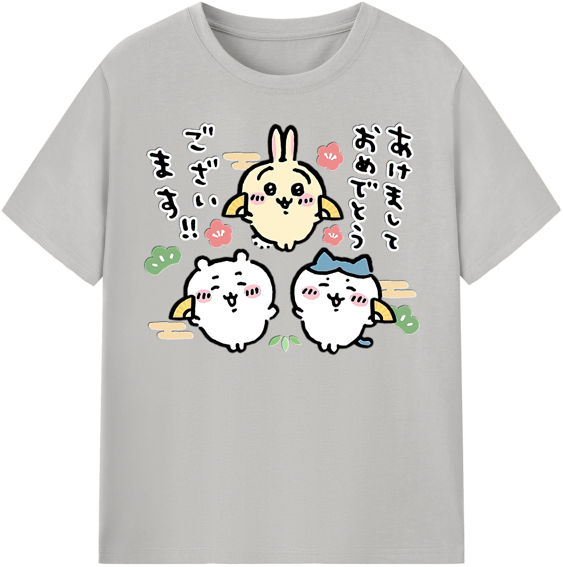 （画像用） ちいかわ ちいかわ Chii-kawa chiikawa レディースカジュアルプリントTシャツ（綿100％）