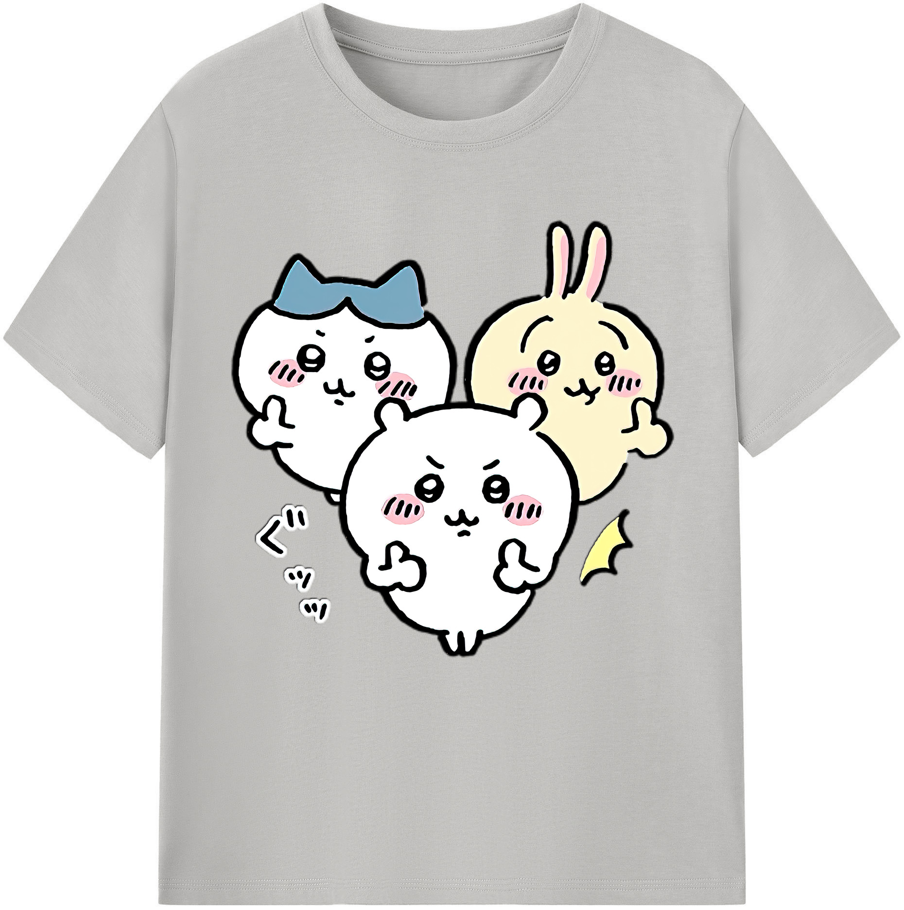 （画像用） ちいかわ うさぎ Chii-kawa usagi レディースカジュアルプリントTシャツ（綿100％）
