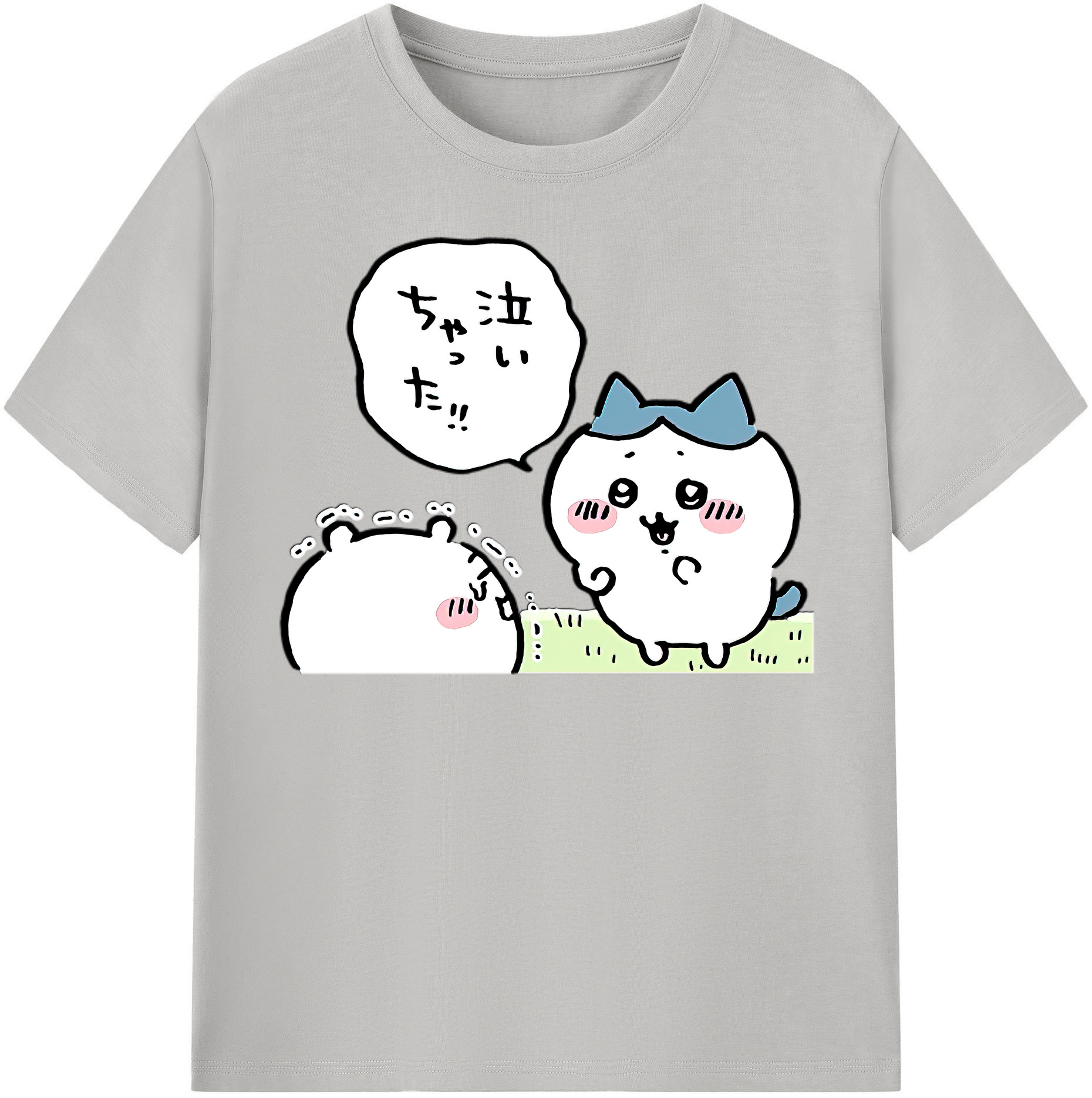 （画像用） ちいかわ ハチワレ Chii-kawa hachiware レディースカジュアルプリントTシャツ（綿100％）