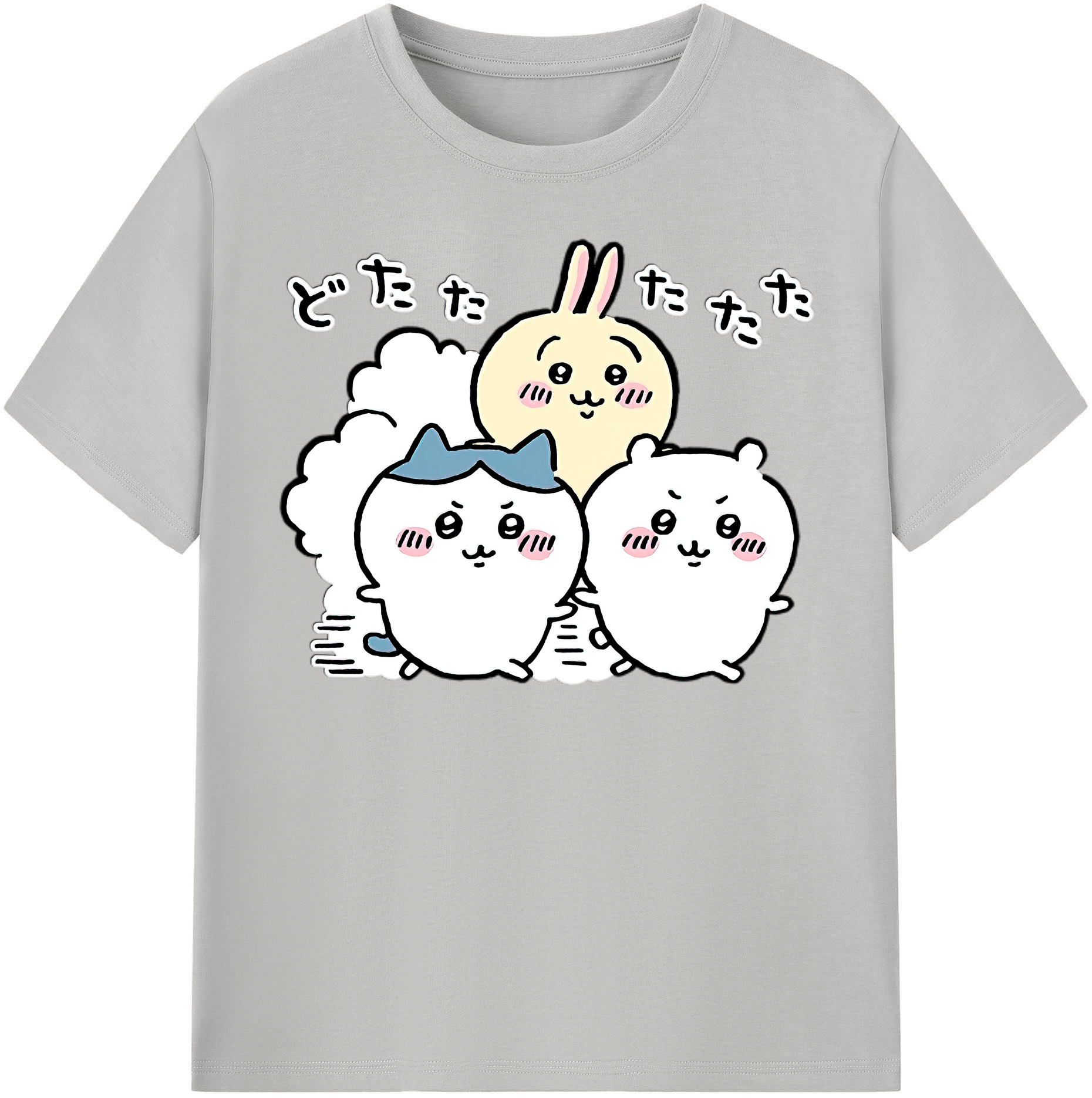 （画像用） ちいかわ ハチワレ Chii-kawa hachiware レディースカジュアルプリントTシャツ（綿100％）