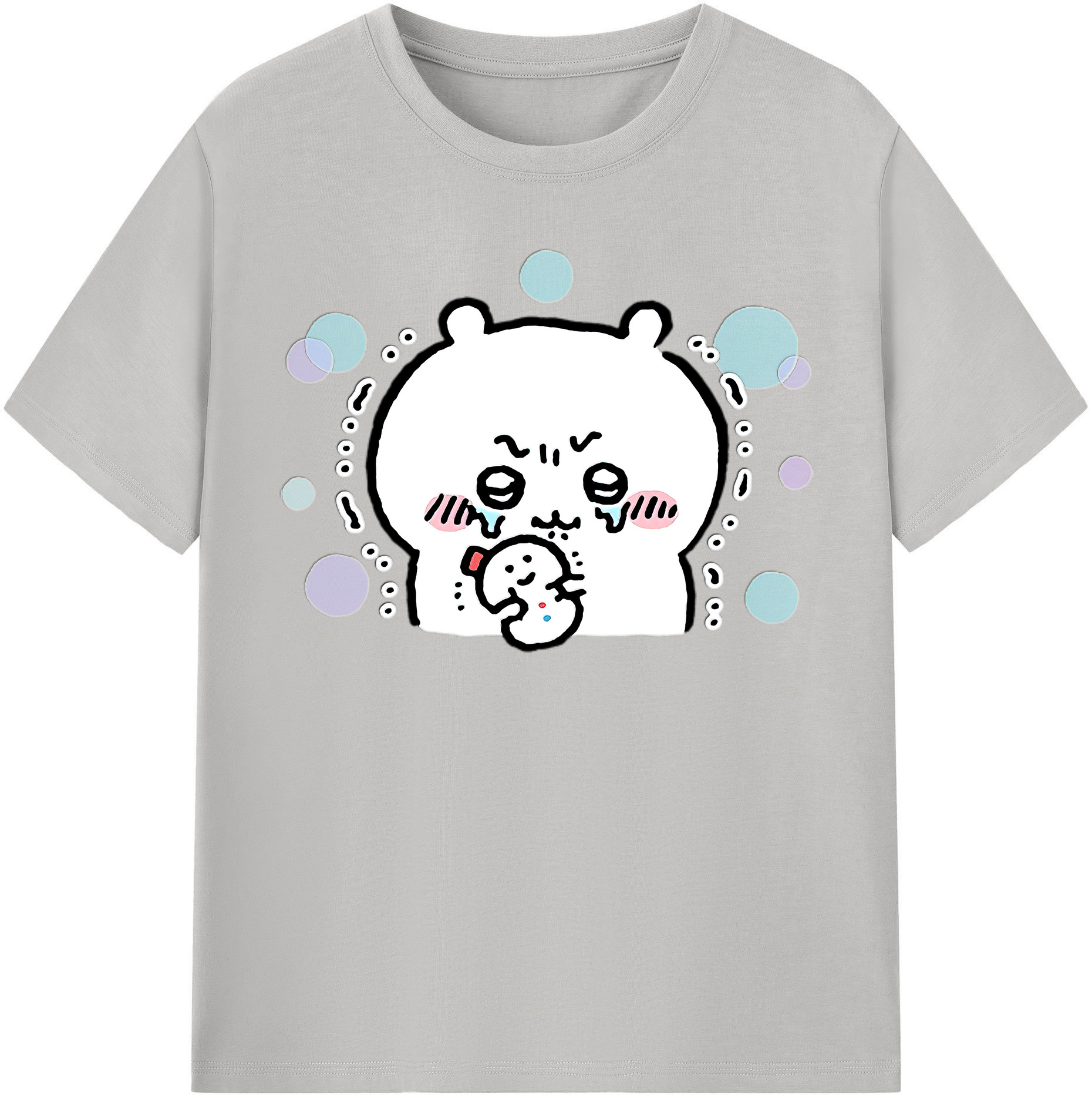 （画像用） ちいかわ ちいかわ Chii-kawa chiikawa レディースカジュアルプリントTシャツ（綿100％）