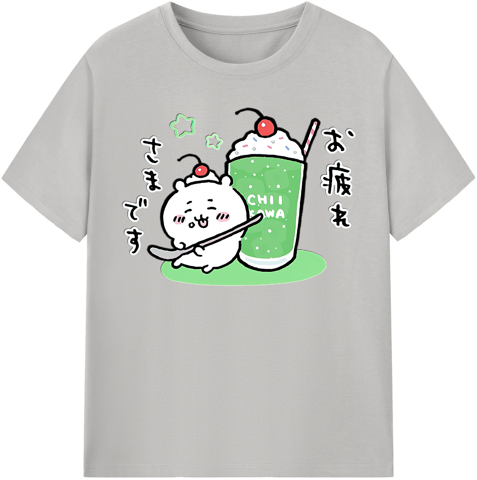 （画像用） ちいかわ ちいかわ Chii-kawa chiikawa レディースカジュアルプリントTシャツ（綿100％）