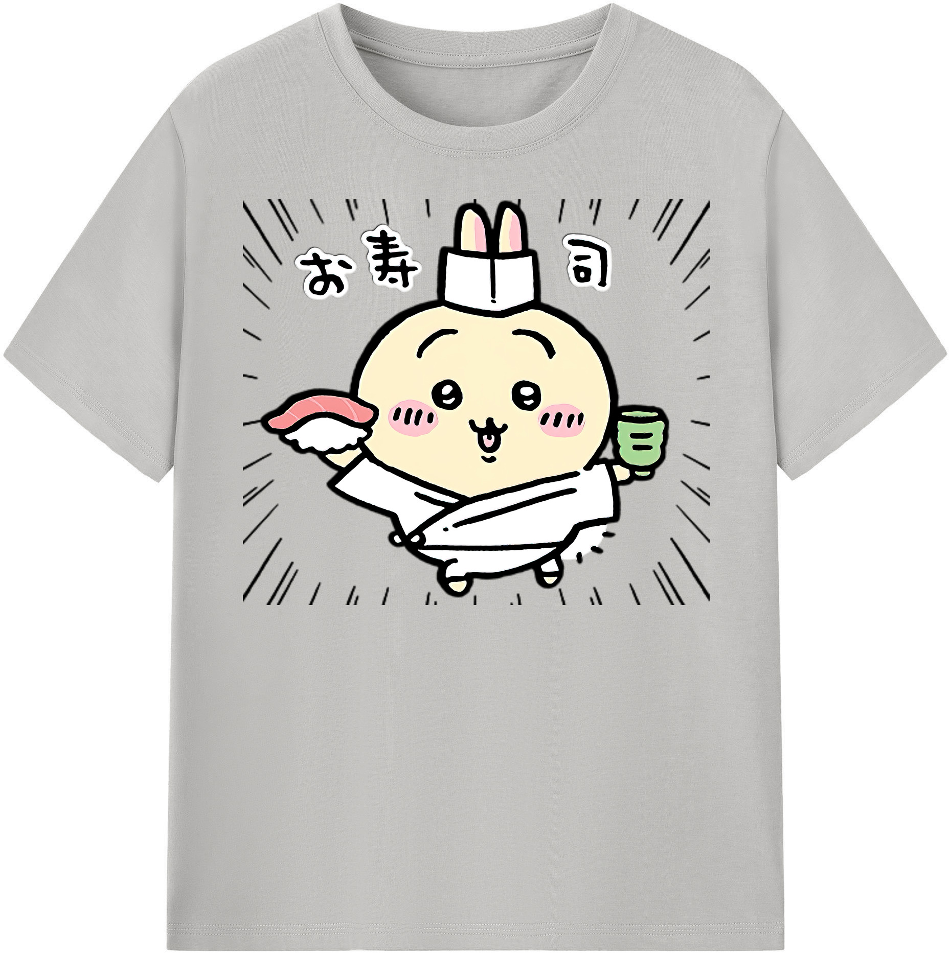 （画像用） ちいかわ うさぎ Chii-kawa usagi レディースカジュアルプリントTシャツ（綿100％）