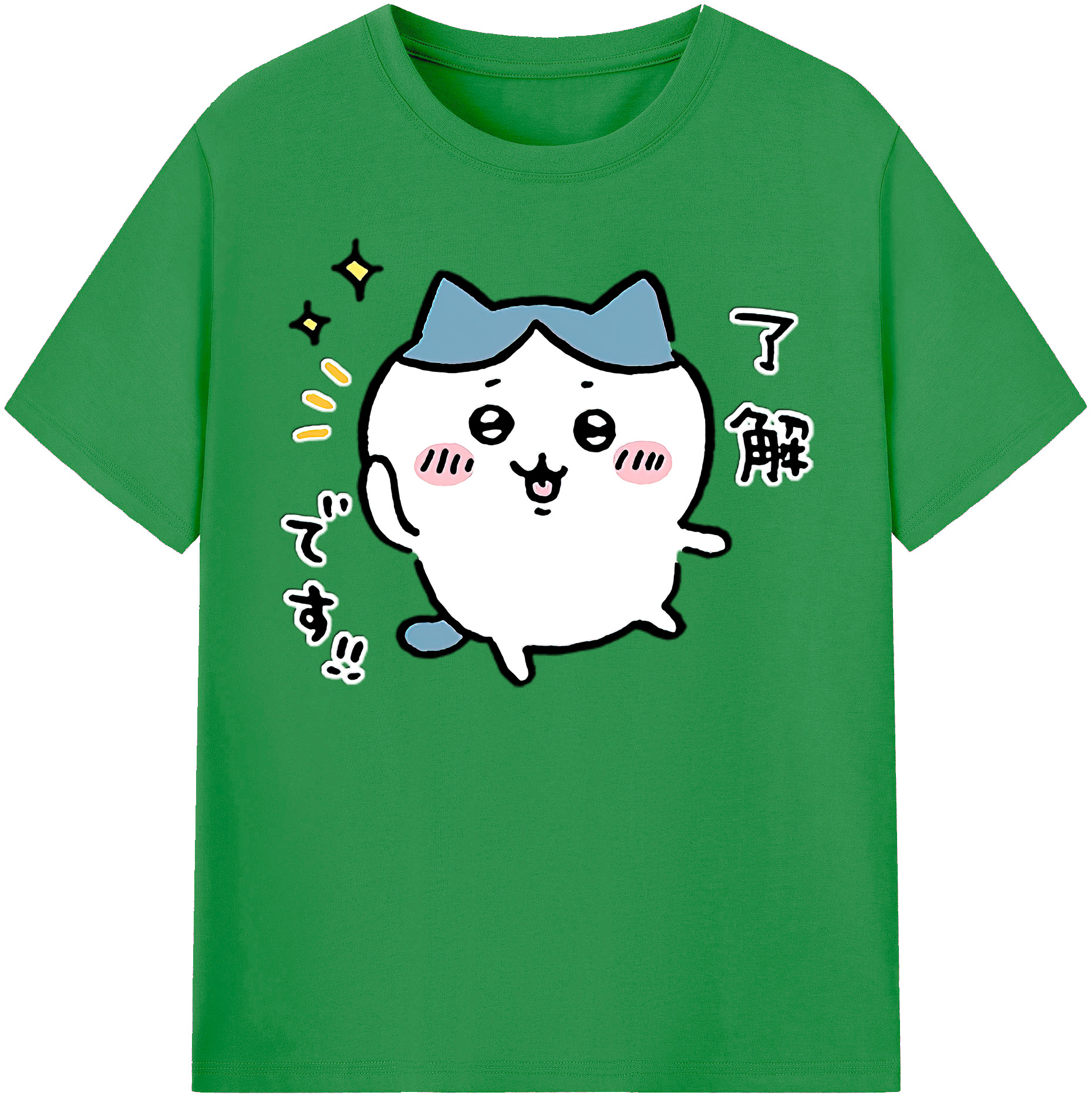 （画像用） ちいかわ ハチワレ Chii-kawa hachiware レディースカジュアルプリントTシャツ（綿100％）