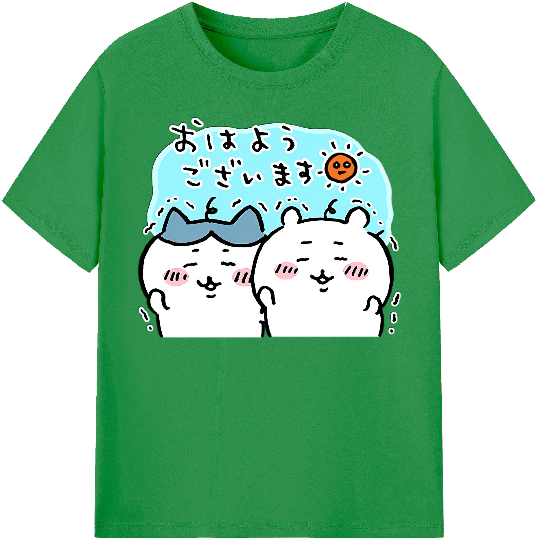 （画像用） ちいかわ ハチワレ Chii-kawa hachiware レディースカジュアルプリントTシャツ（綿100％）