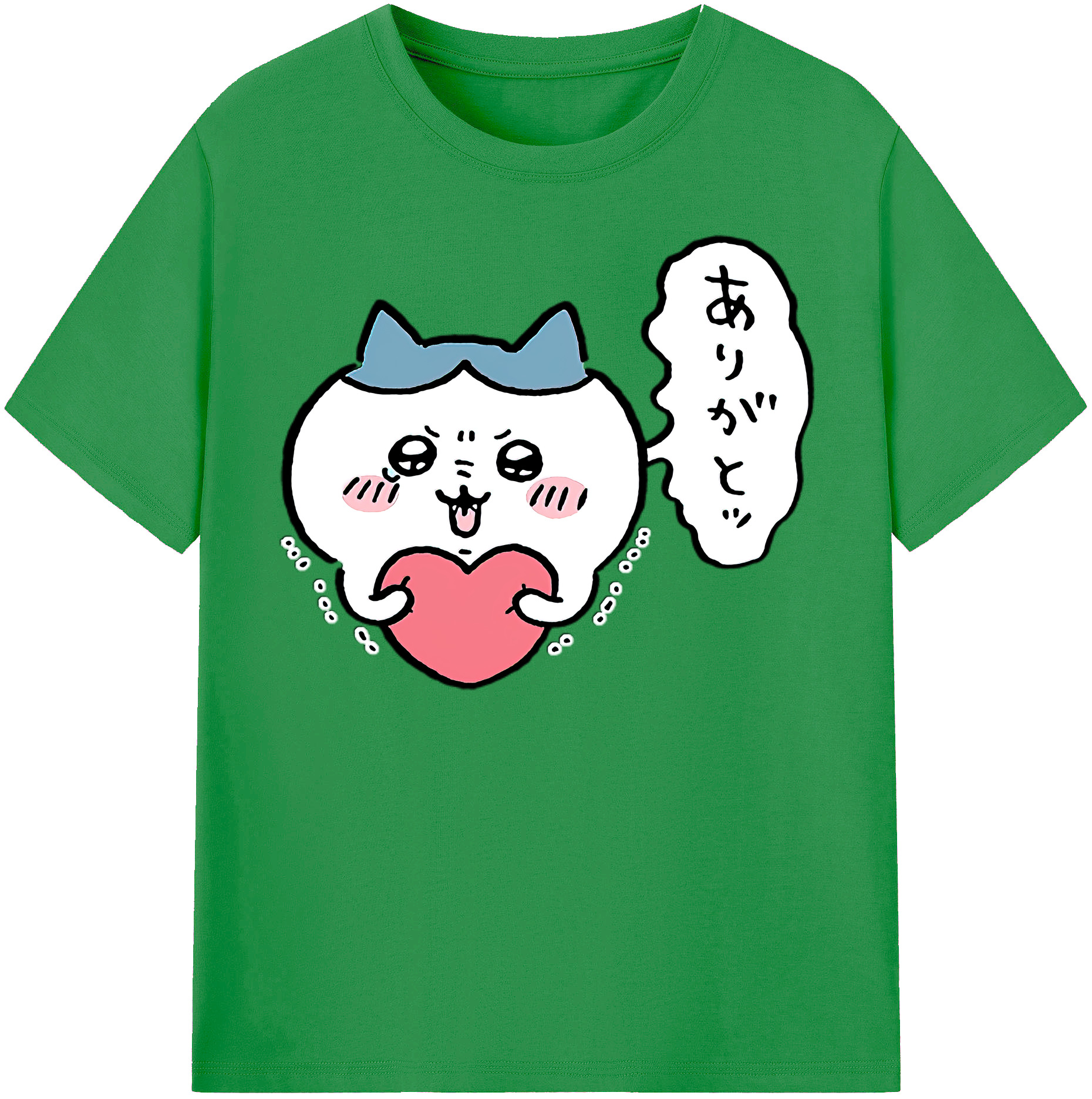 （画像用） ちいかわ ハチワレ Chii-kawa hachiware レディースカジュアルプリントTシャツ（綿100％）