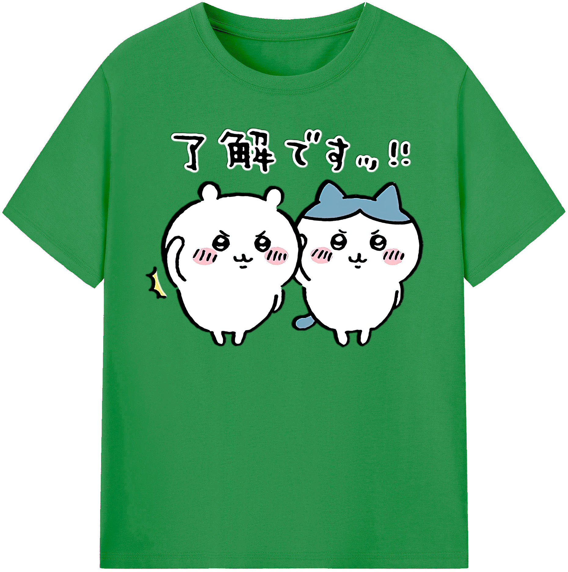 （画像用） ちいかわ ハチワレ Chii-kawa hachiware レディースカジュアルプリントTシャツ（綿100％）