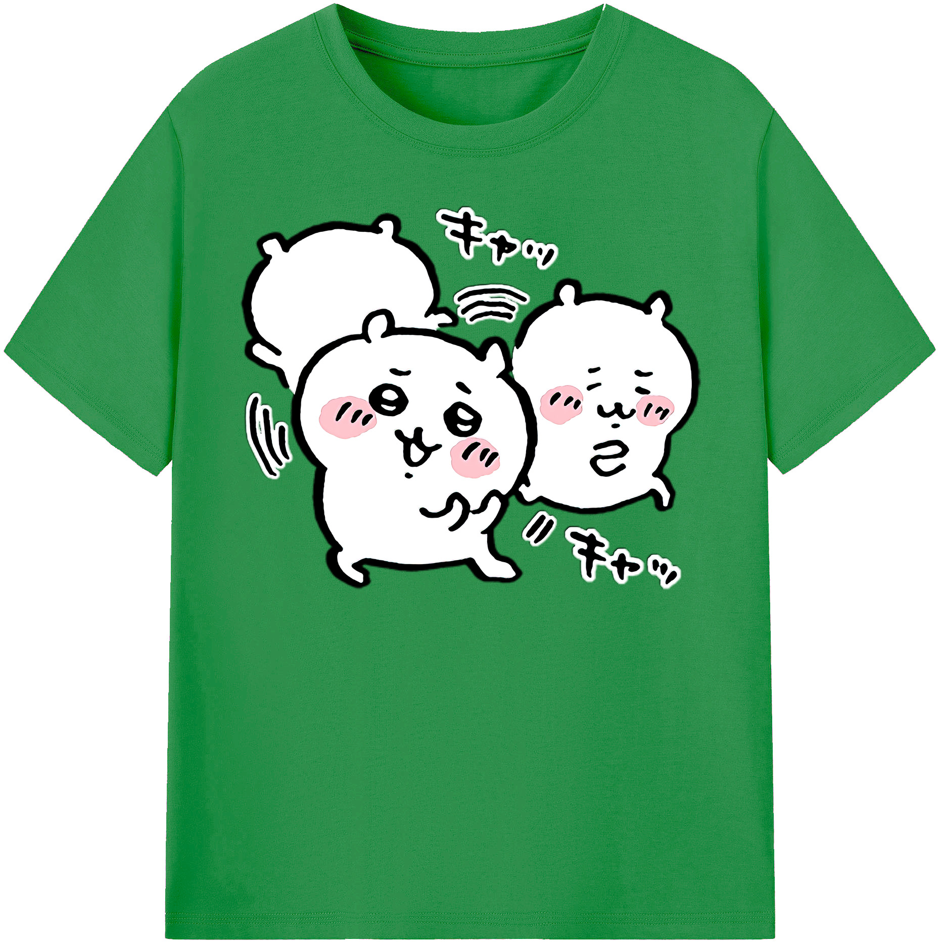（画像用） ちいかわ ちいかわ Chii-kawa chiikawa レディースカジュアルプリントTシャツ（綿100％）