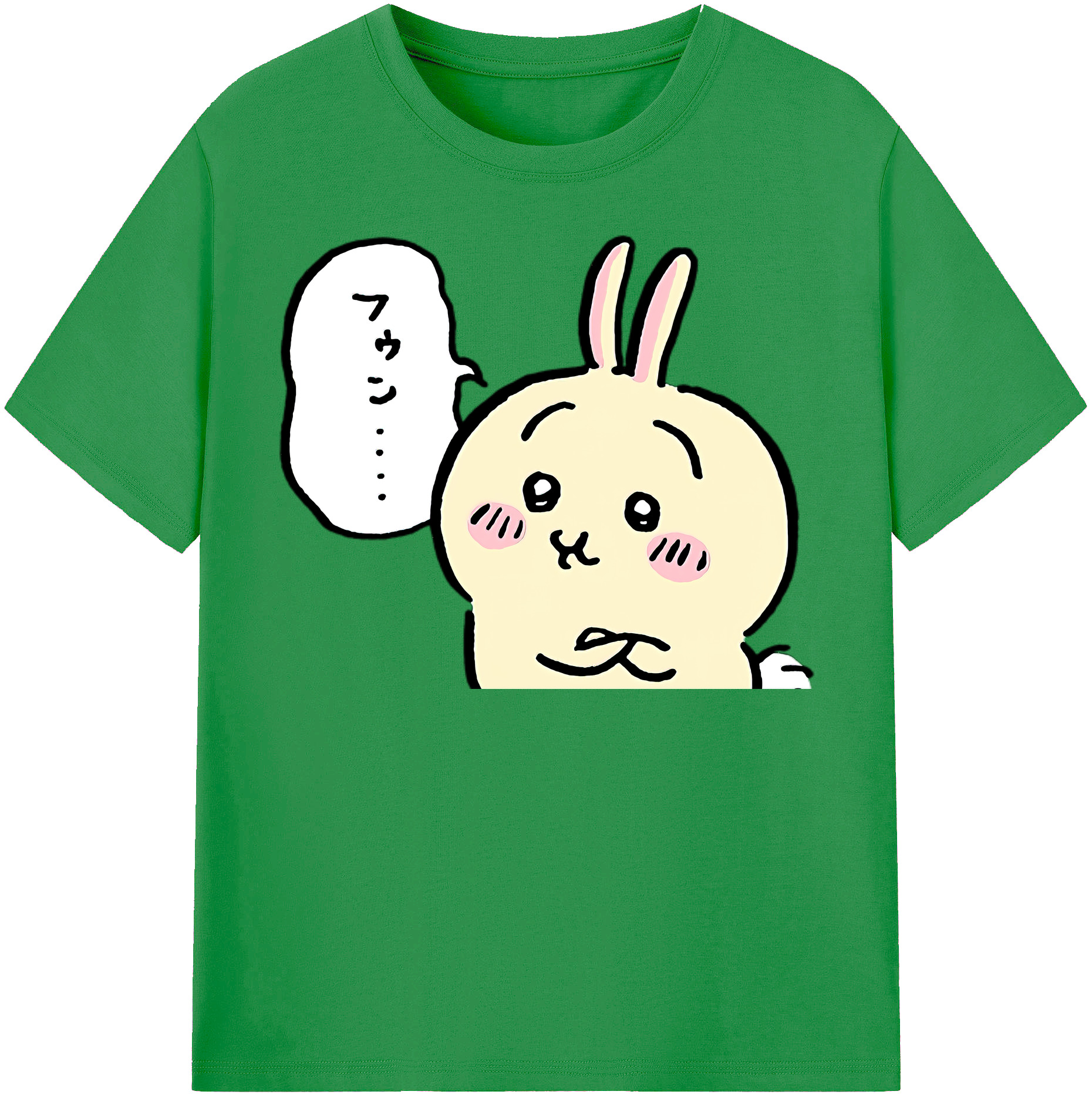 （画像用） ちいかわ うさぎ Chii-kawa usagi レディースカジュアルプリントTシャツ（綿100％）