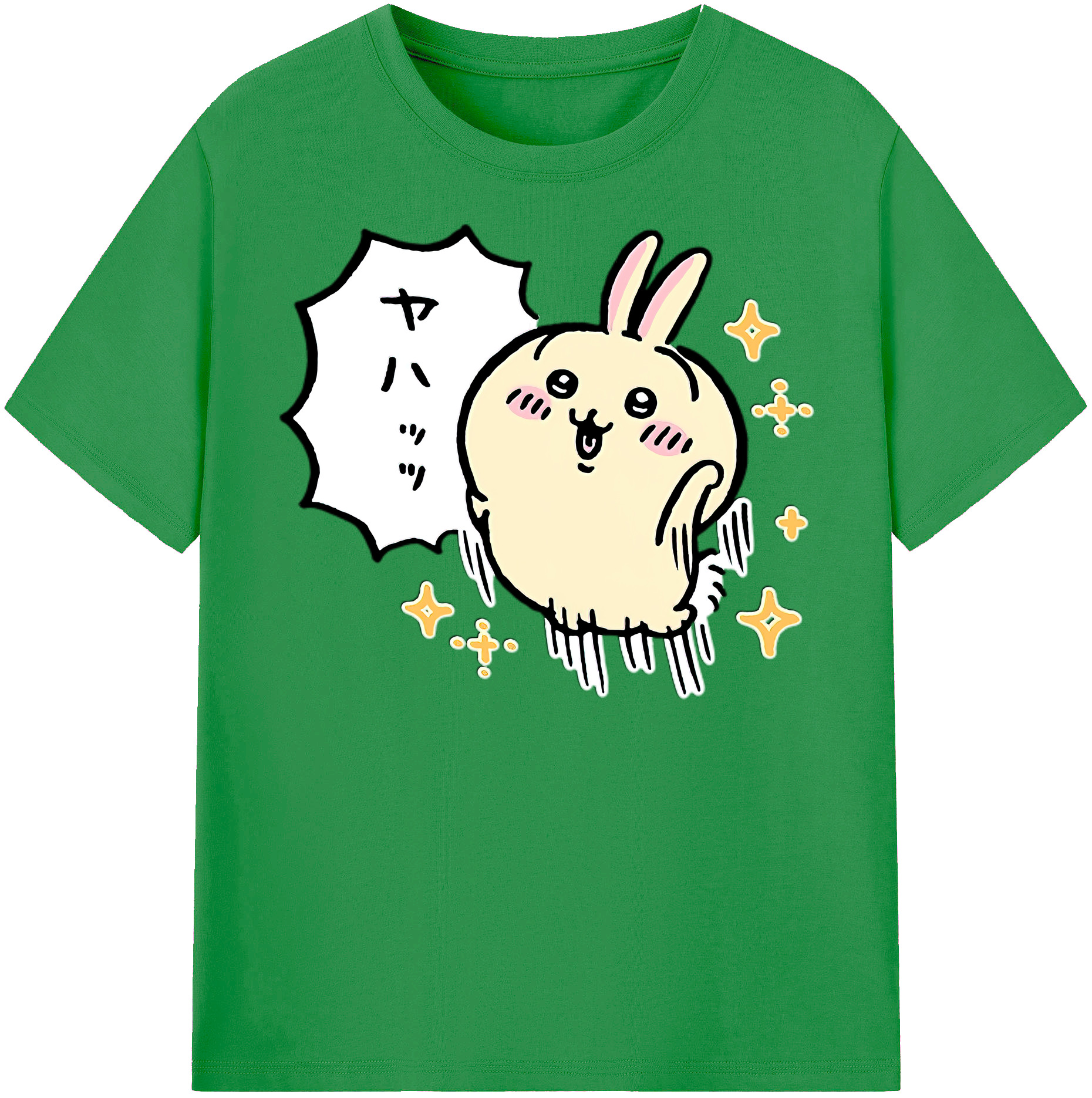 （画像用） ちいかわ うさぎ Chii-kawa usagi レディースカジュアルプリントTシャツ（綿100％）
