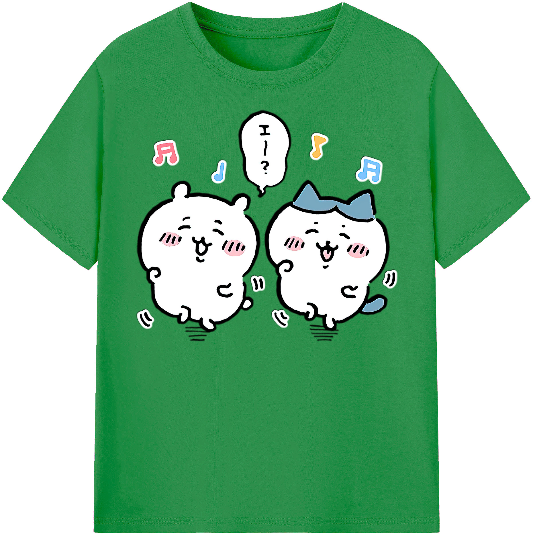 （画像用） ちいかわ ハチワレ Chii-kawa hachiware レディースカジュアルプリントTシャツ（綿100％）