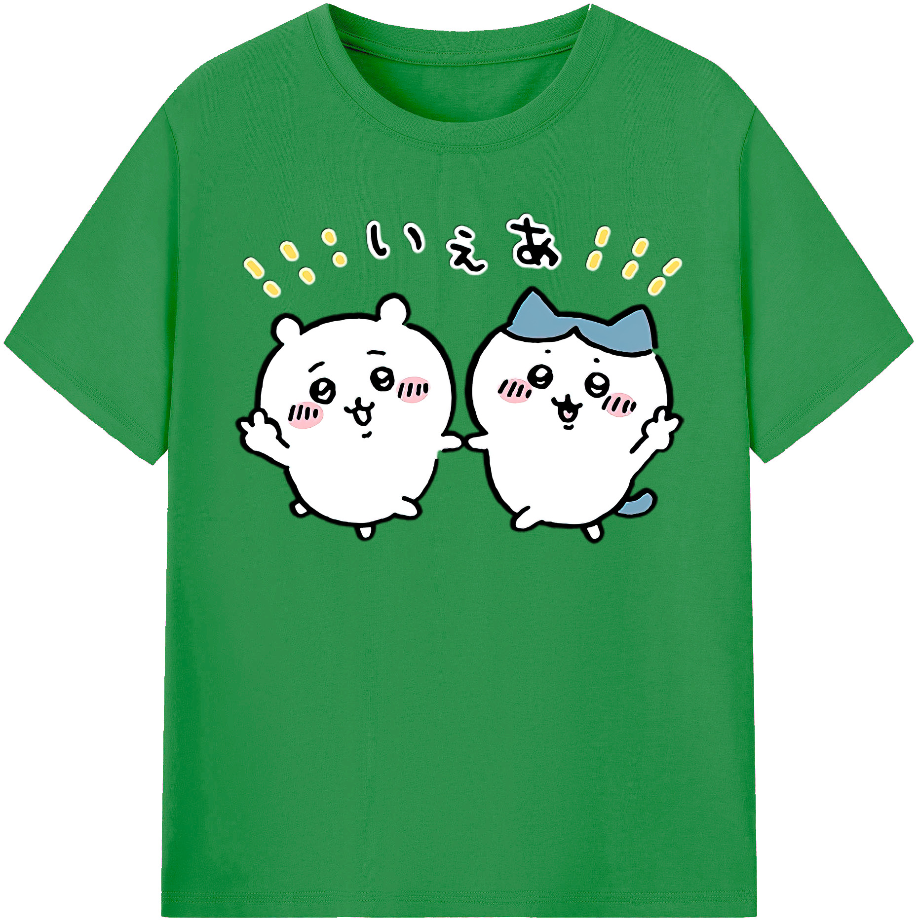（画像用） ちいかわ ハチワレ Chii-kawa hachiware レディースカジュアルプリントTシャツ（綿100％）