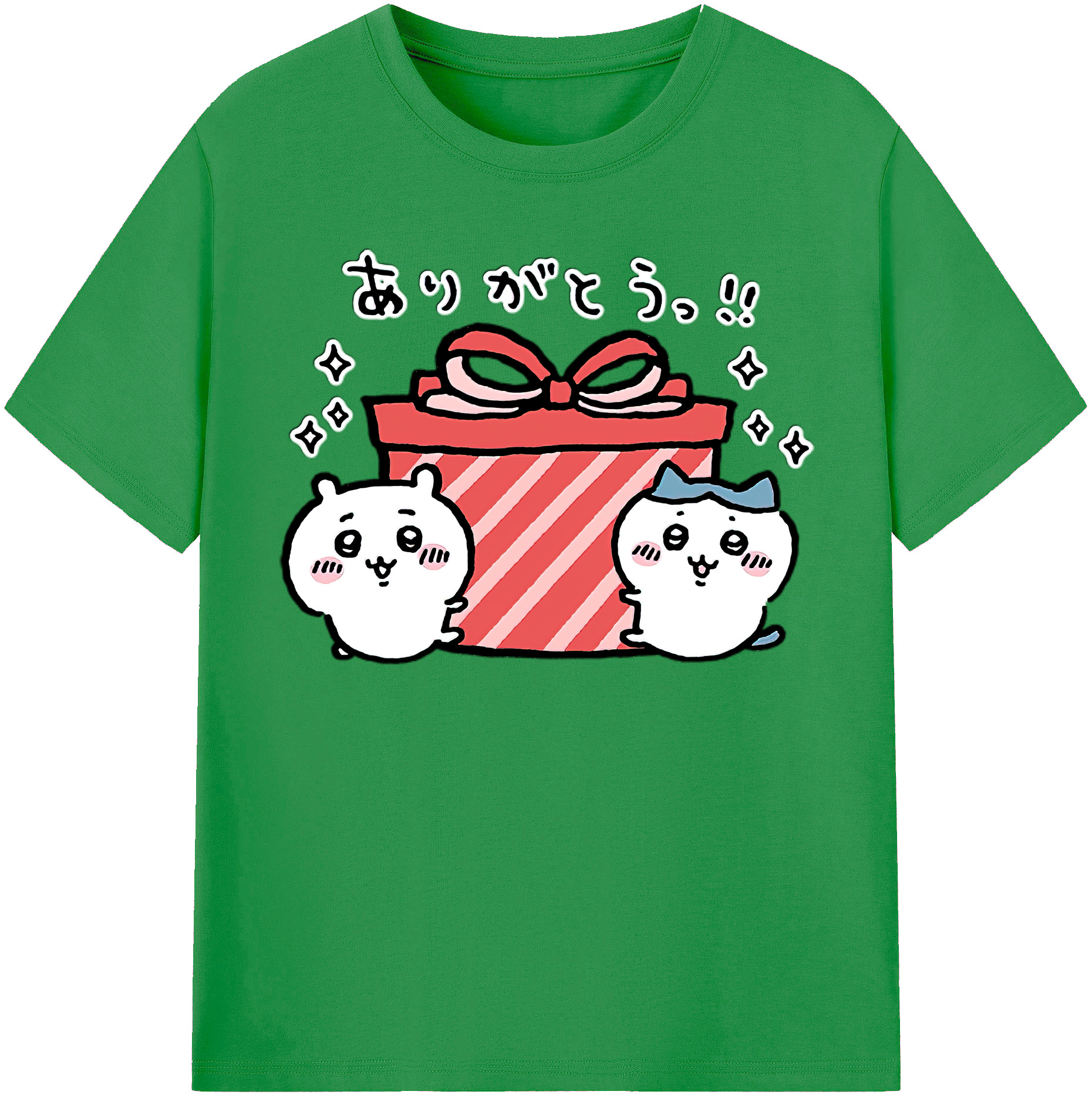 （画像用） ちいかわ ハチワレ Chii-kawa hachiware レディースカジュアルプリントTシャツ（綿100％）
