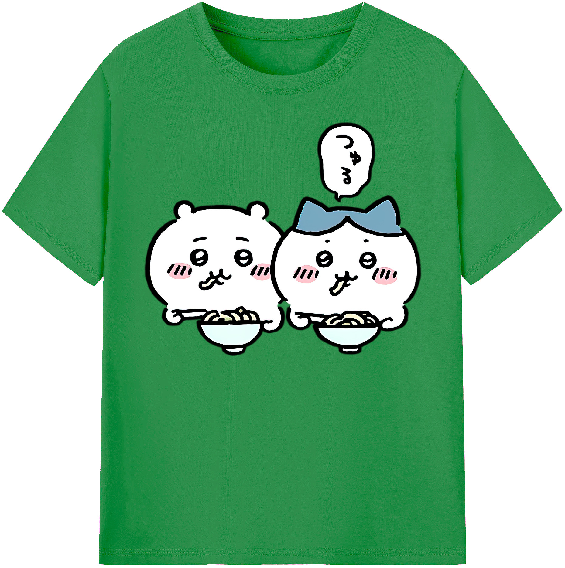 （画像用） ちいかわ ハチワレ Chii-kawa hachiware レディースカジュアルプリントTシャツ（綿100％）