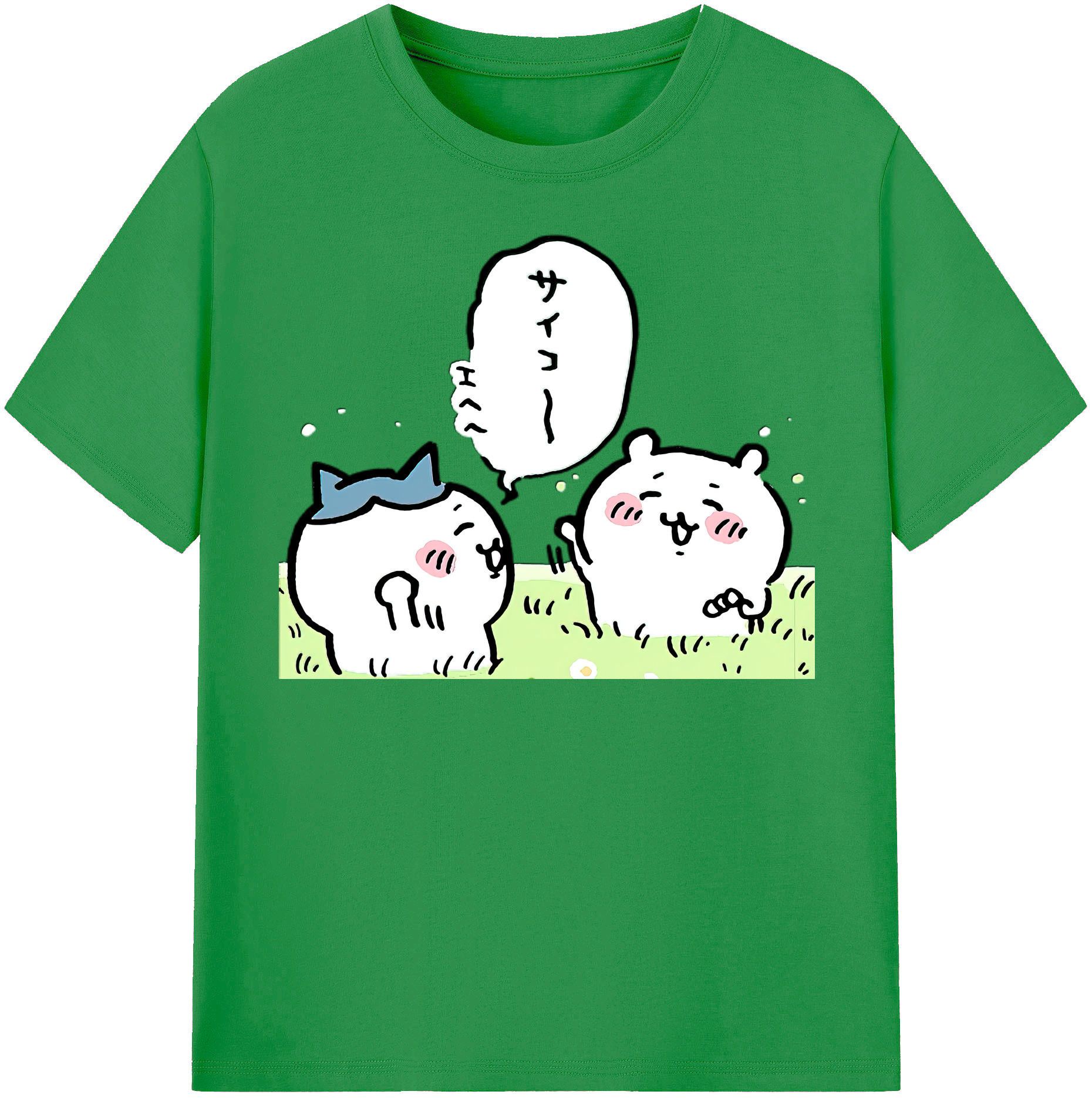 （画像用） ちいかわ ちいかわ Chii-kawa chiikawa レディースカジュアルプリントTシャツ（綿100％）