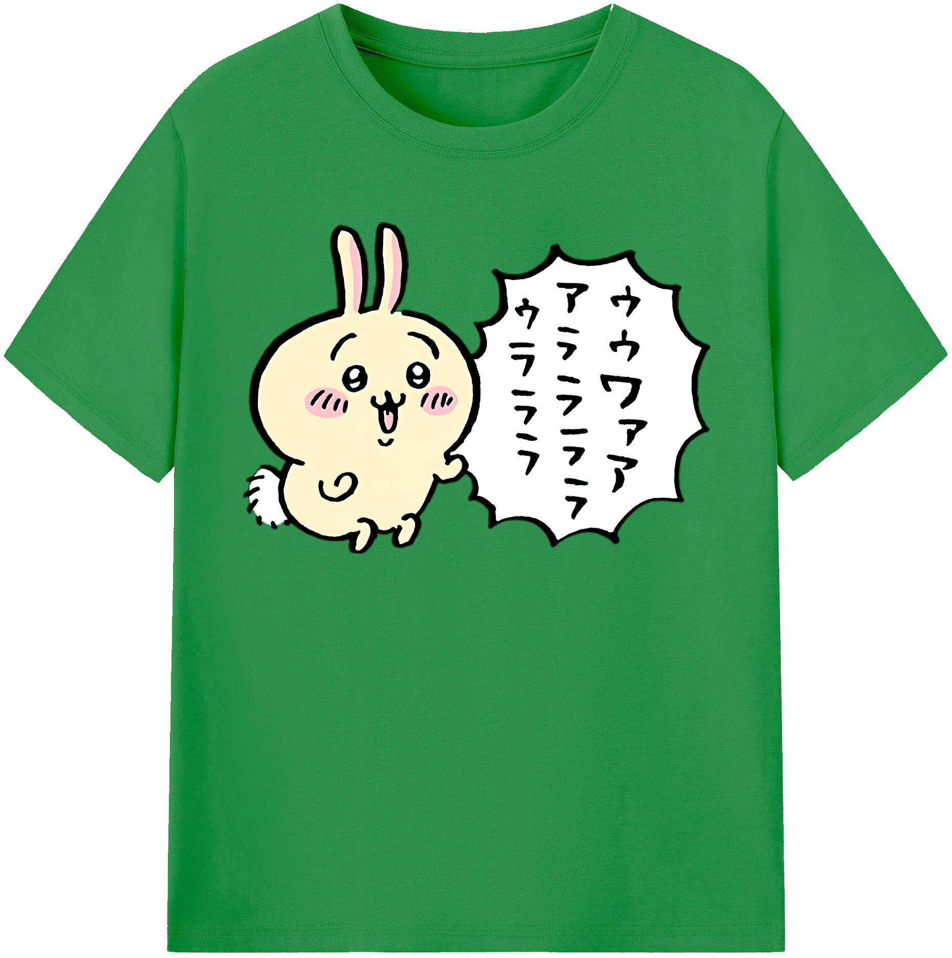 （画像用） ちいかわ うさぎ Chii-kawa usagi レディースカジュアルプリントTシャツ（綿100％）