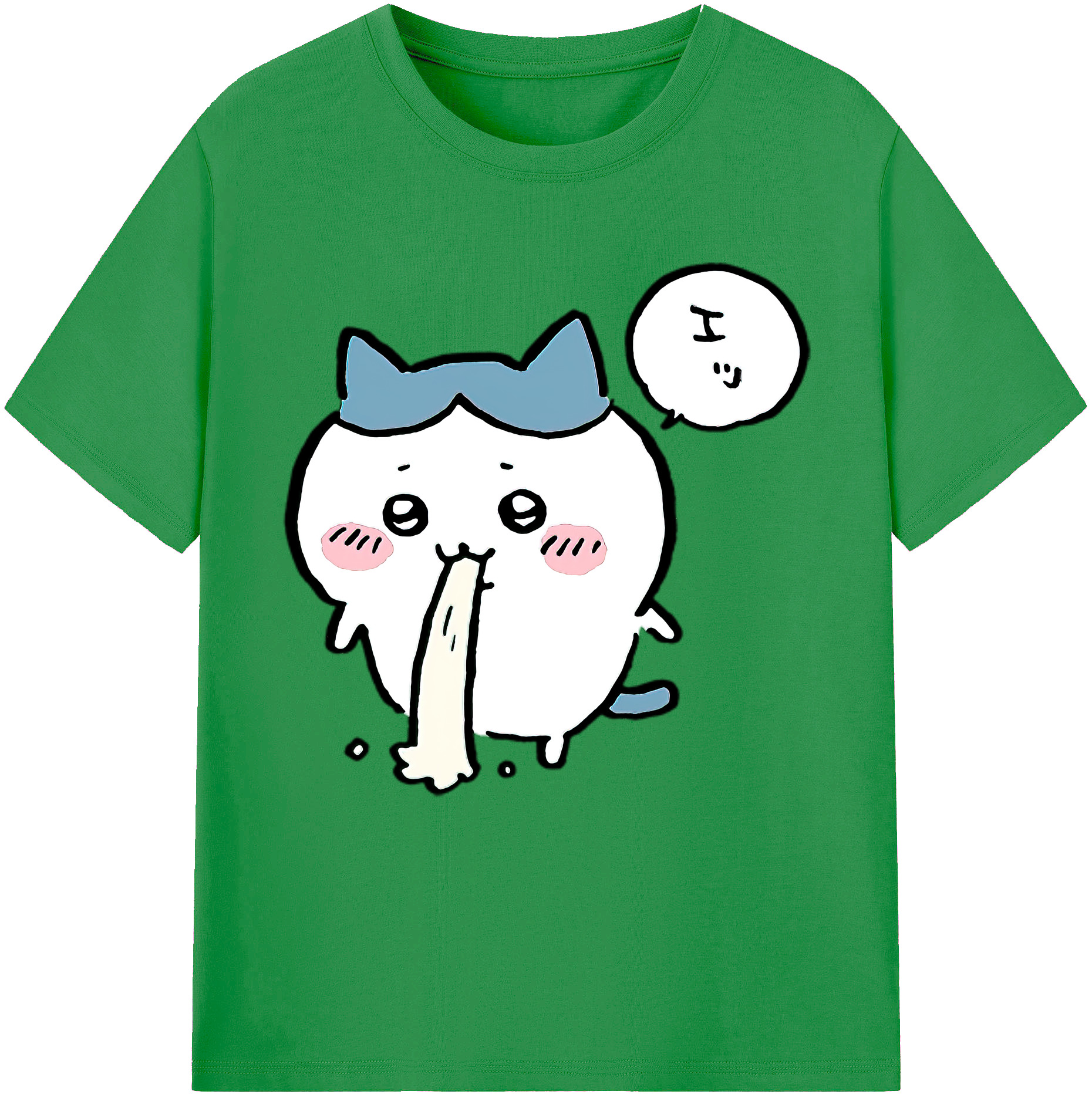 （画像用） ちいかわ ハチワレ Chii-kawa hachiware レディースカジュアルプリントTシャツ（綿100％）