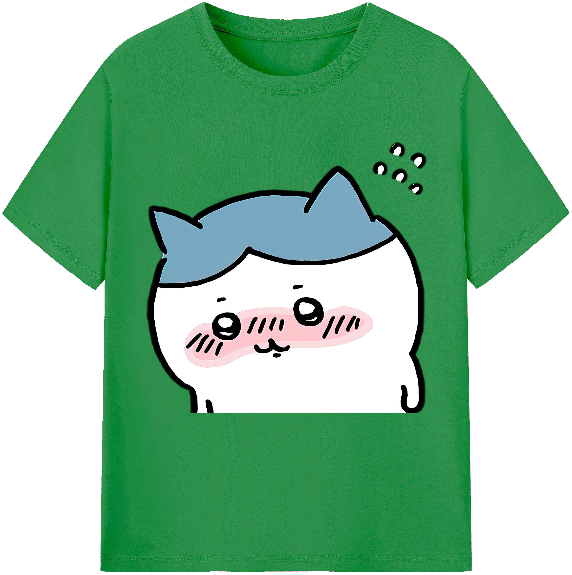 （画像用） ちいかわ ハチワレ Chii-kawa hachiware レディースカジュアルプリントTシャツ（綿100％）