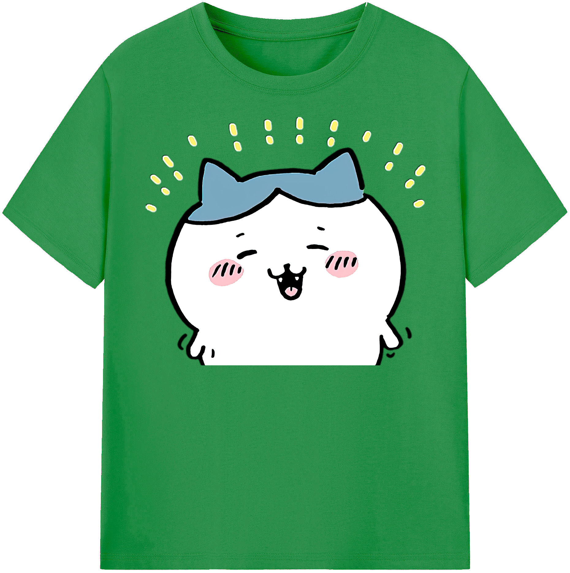 （画像用） ちいかわ ハチワレ Chii-kawa hachiware レディースカジュアルプリントTシャツ（綿100％）