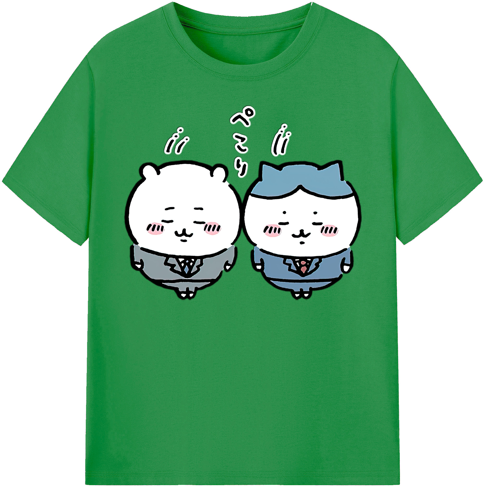 （画像用） ちいかわ ハチワレ Chii-kawa hachiware レディースカジュアルプリントTシャツ（綿100％）