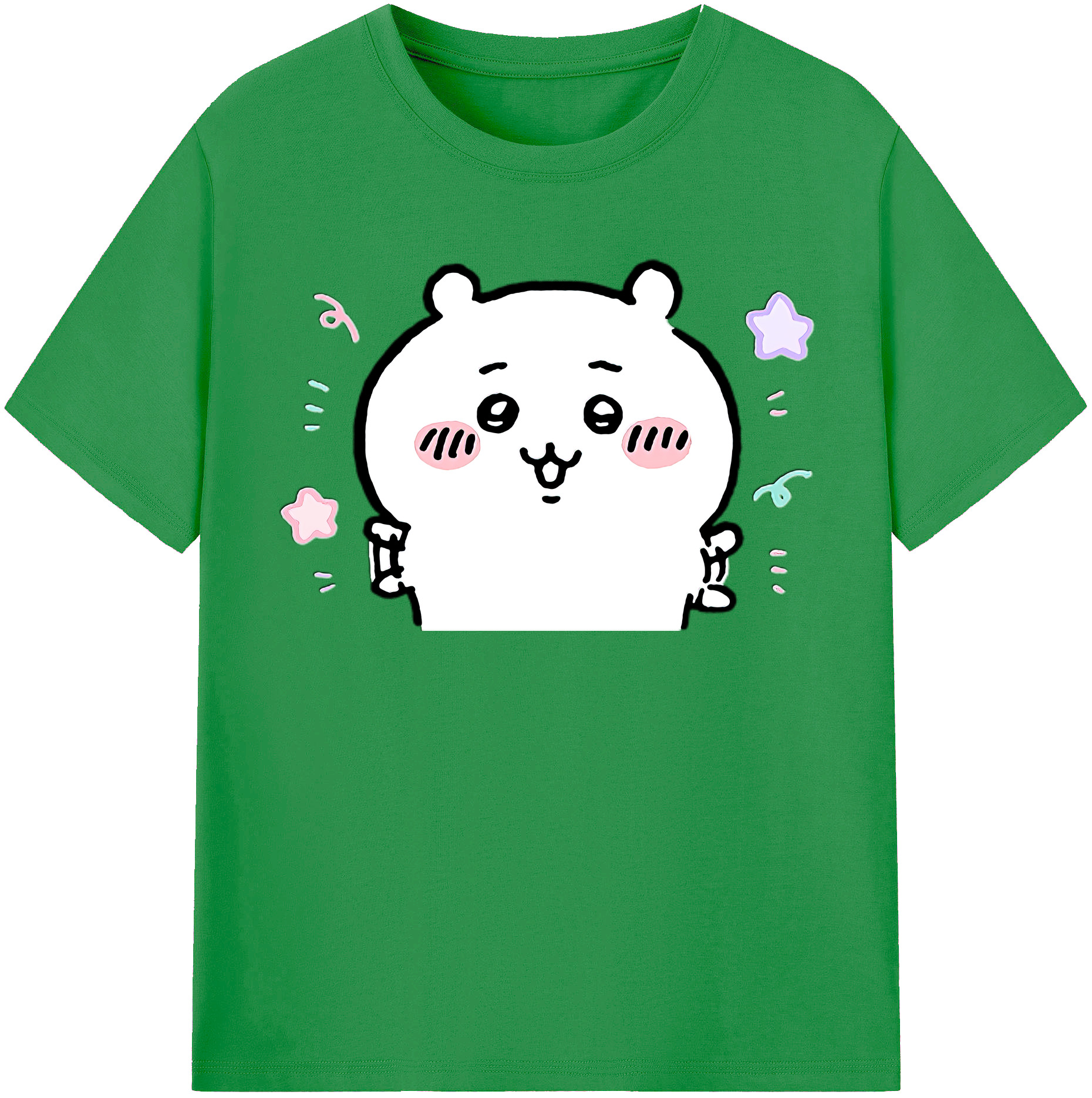 （画像用） ちいかわ ちいかわ Chii-kawa chiikawa レディースカジュアルプリントTシャツ（綿100％）
