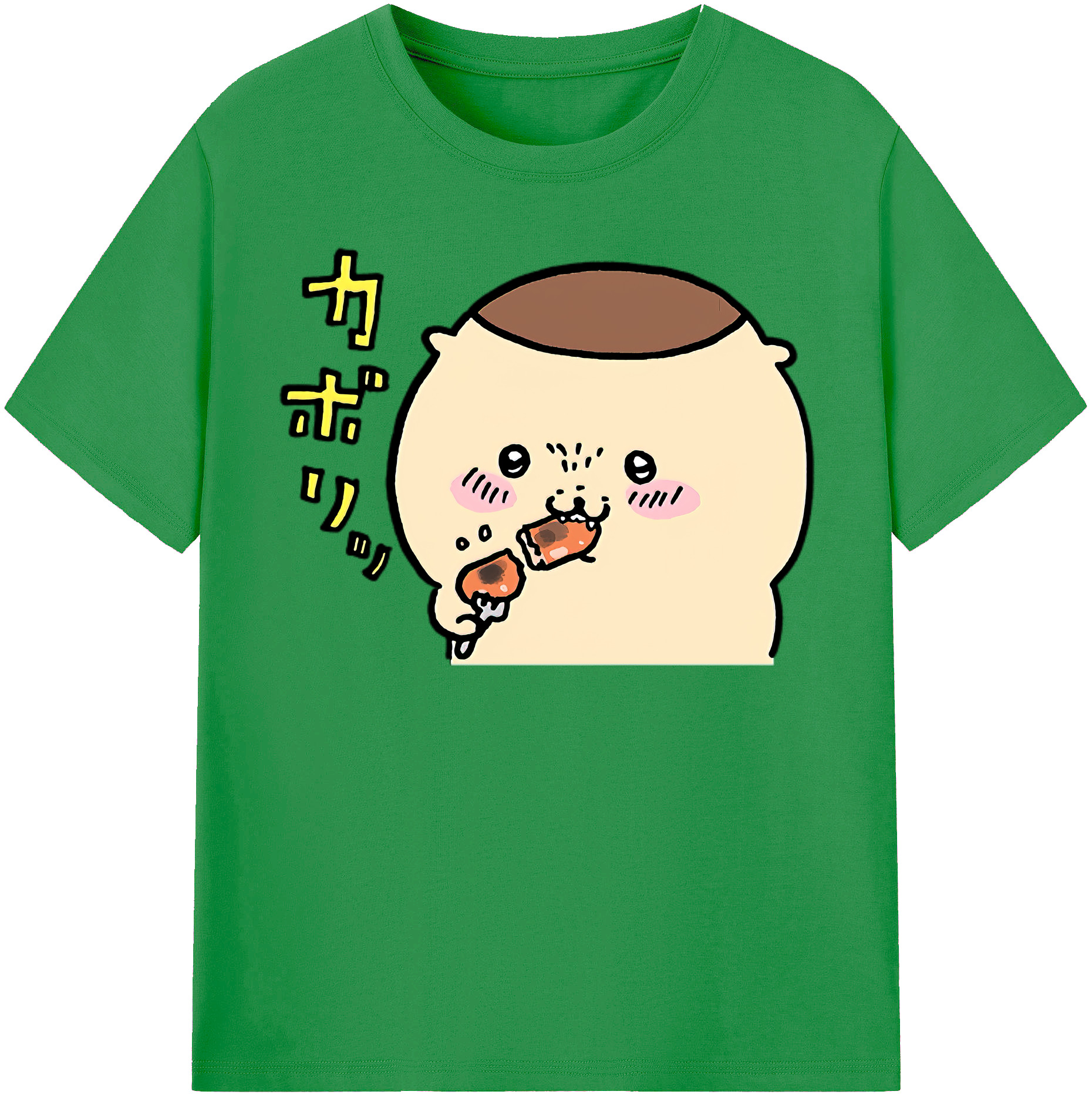 （画像用） ちいかわ くりまんじゅう Chii-kawa kuri manjū レディースカジュアルプリントTシャツ（綿100％）