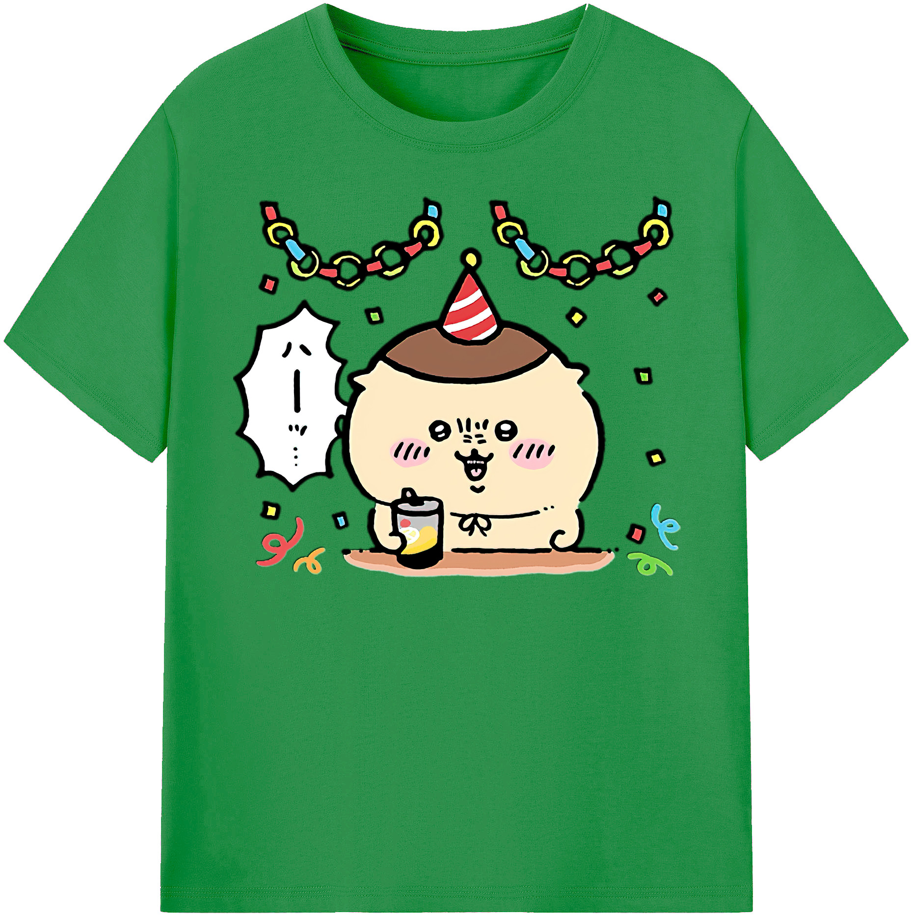 （画像用） ちいかわ くりまんじゅう Chii-kawa kuri manjū レディースカジュアルプリントTシャツ（綿100％）