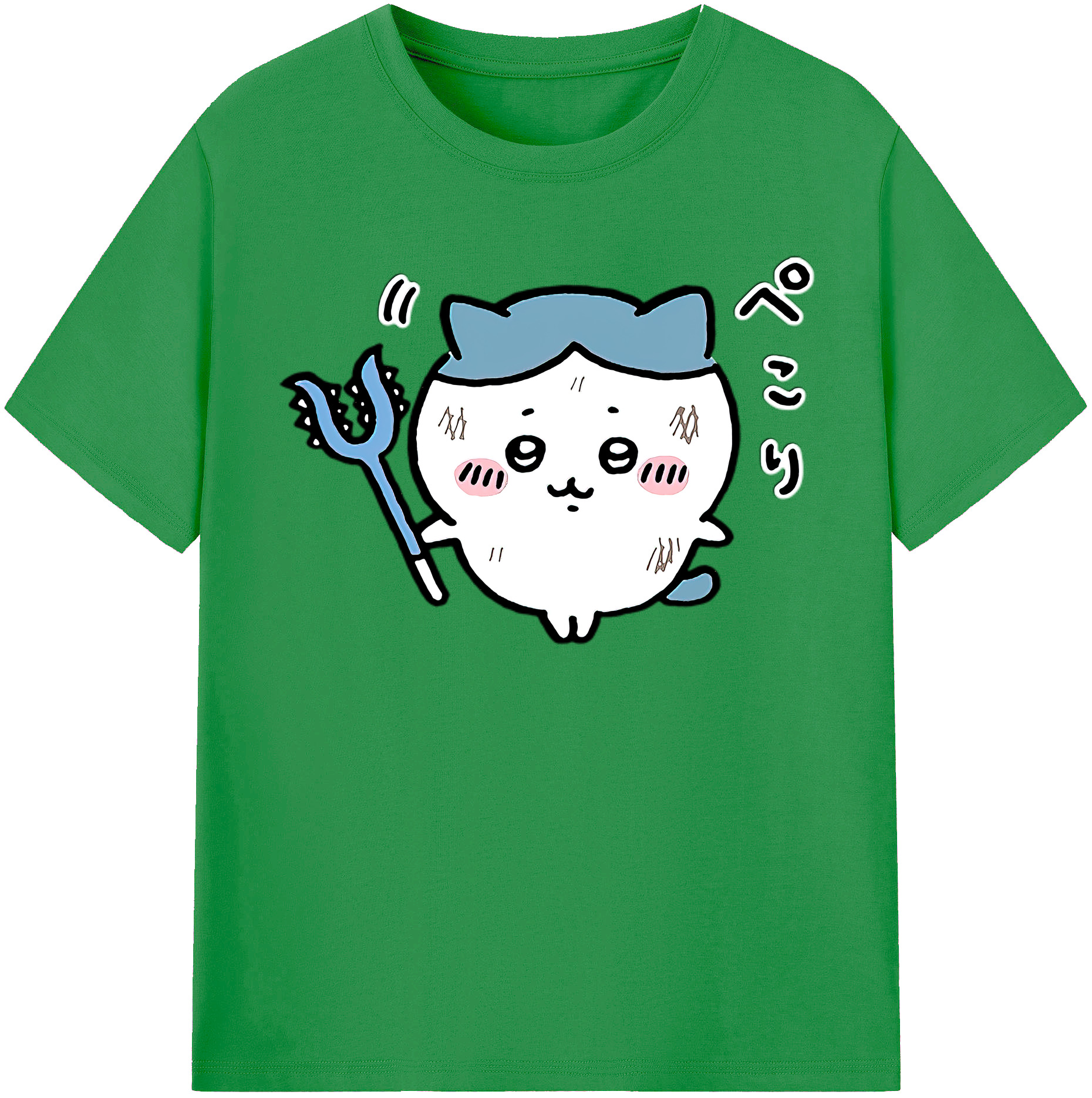 （画像用） ちいかわ ハチワレ Chii-kawa hachiware レディースカジュアルプリントTシャツ（綿100％）