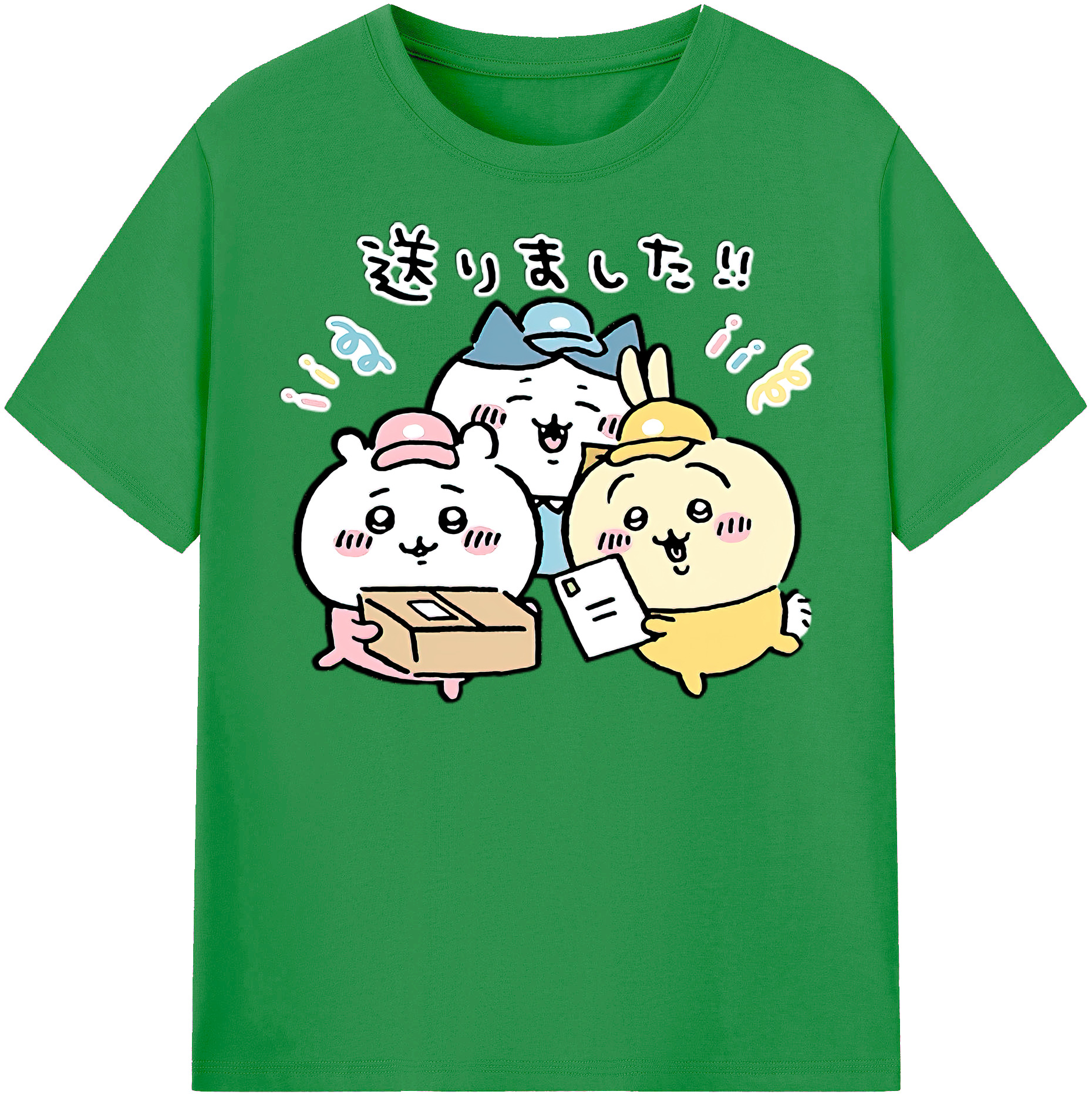 （画像用） ちいかわ ハチワレ Chii-kawa hachiware レディースカジュアルプリントTシャツ（綿100％）