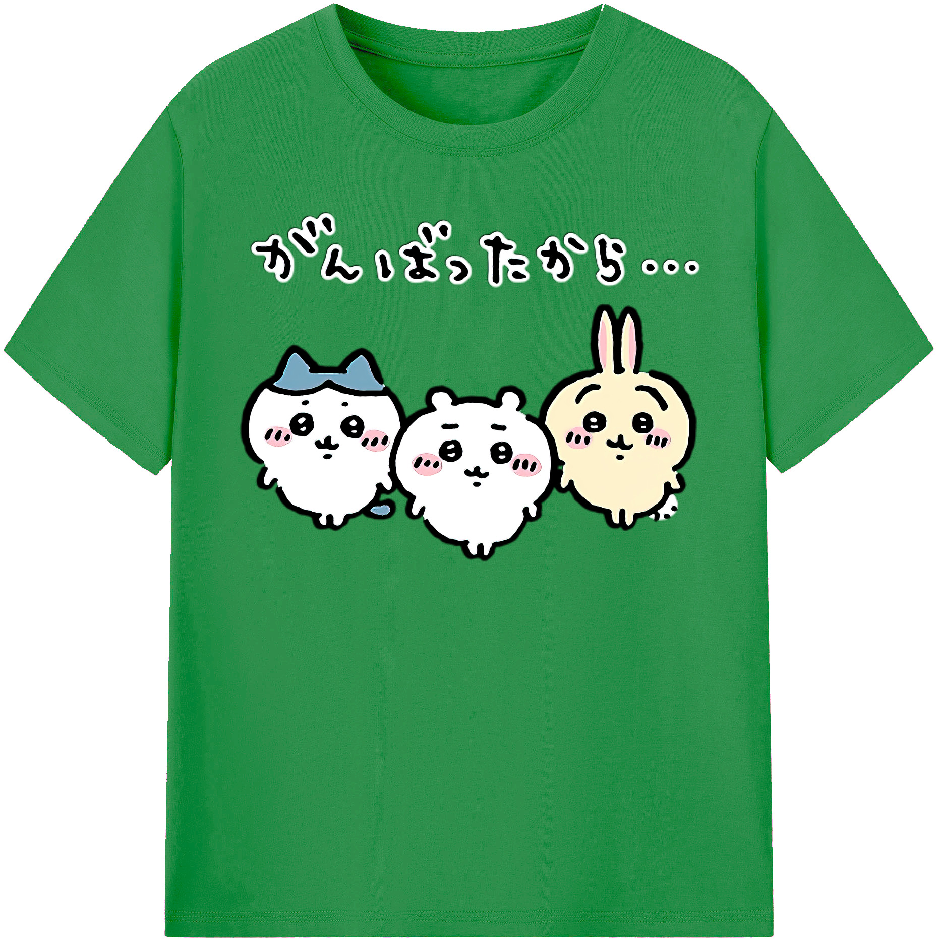 （画像用） ちいかわ ハチワレ Chii-kawa hachiware レディースカジュアルプリントTシャツ（綿100％）