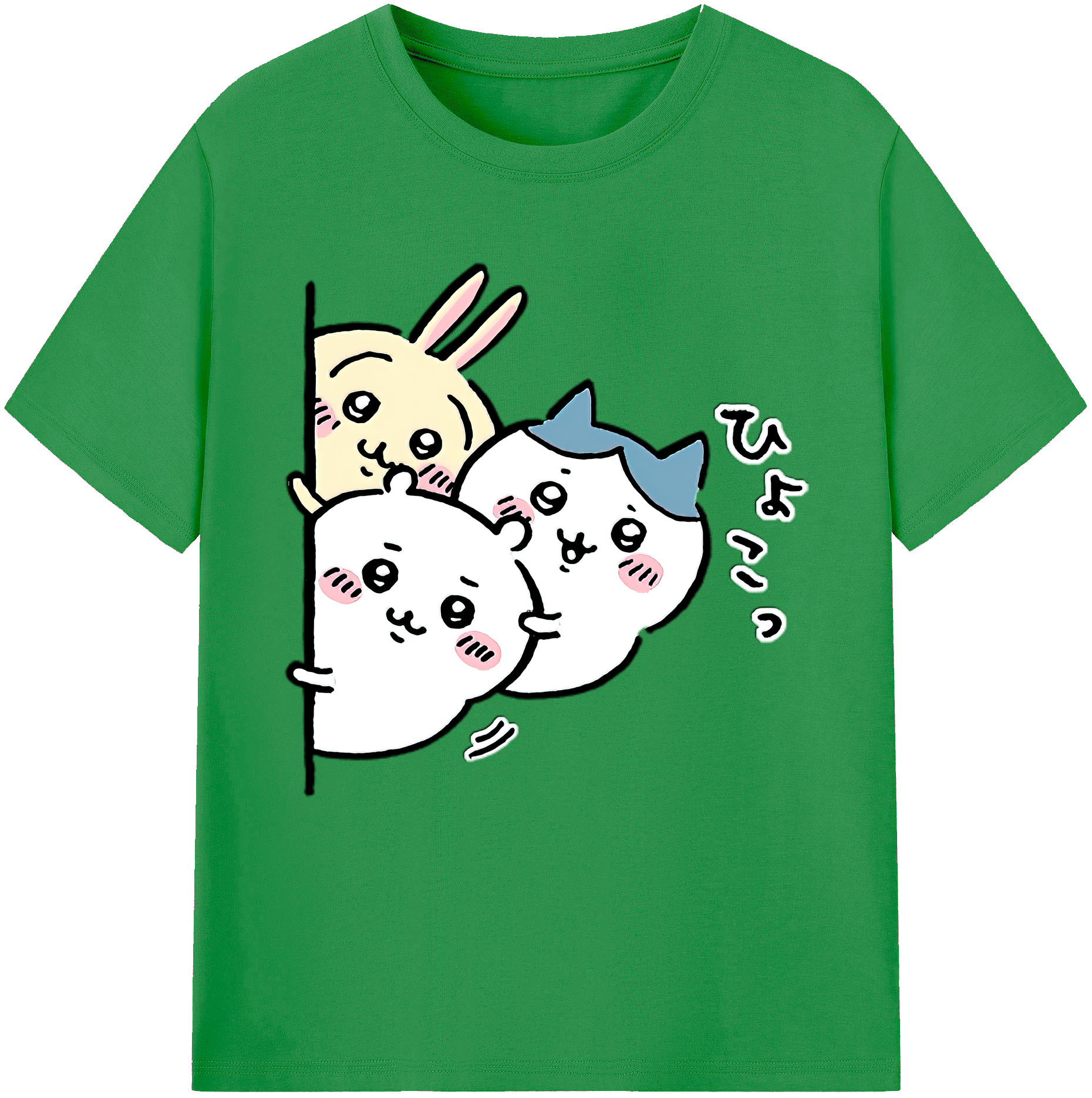 （画像用） ちいかわ うさぎ Chii-kawa usagi レディースカジュアルプリントTシャツ（綿100％）
