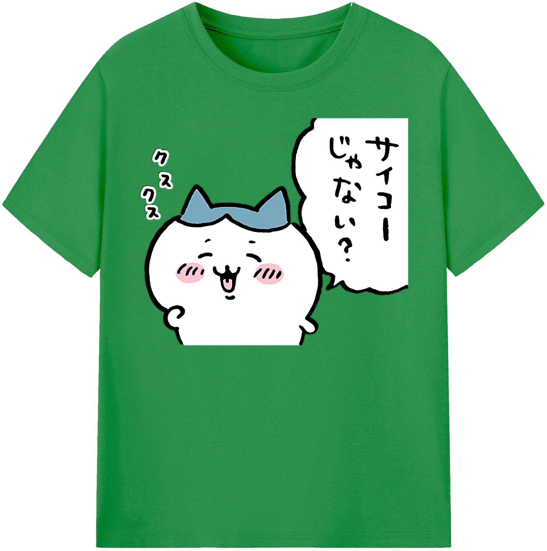 （画像用） ちいかわ ハチワレ Chii-kawa hachiware レディースカジュアルプリントTシャツ（綿100％）