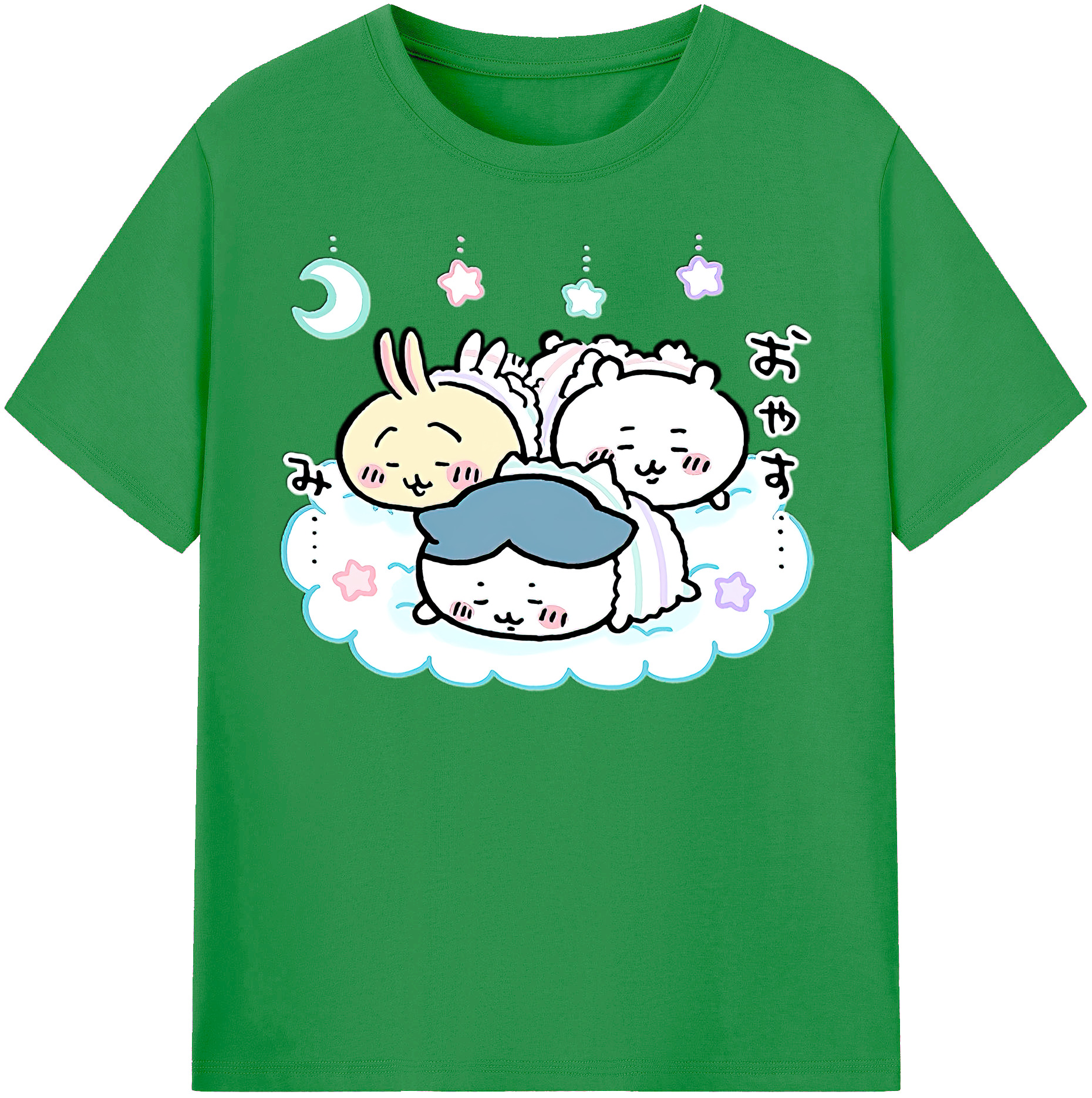（画像用） ちいかわ ハチワレ Chii-kawa hachiware レディースカジュアルプリントTシャツ（綿100％）