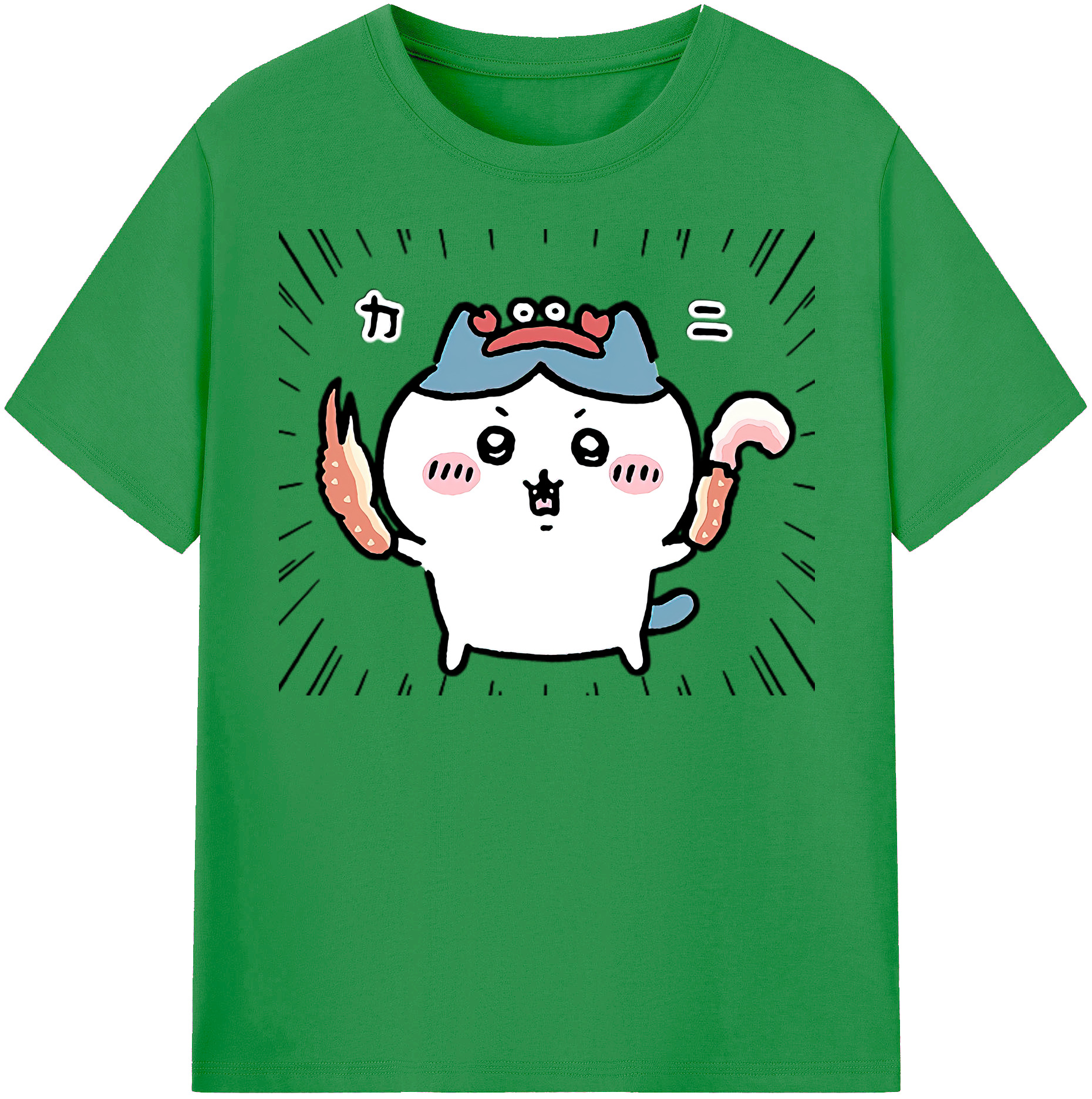 （画像用） ちいかわ ハチワレ Chii-kawa hachiware レディースカジュアルプリントTシャツ（綿100％）