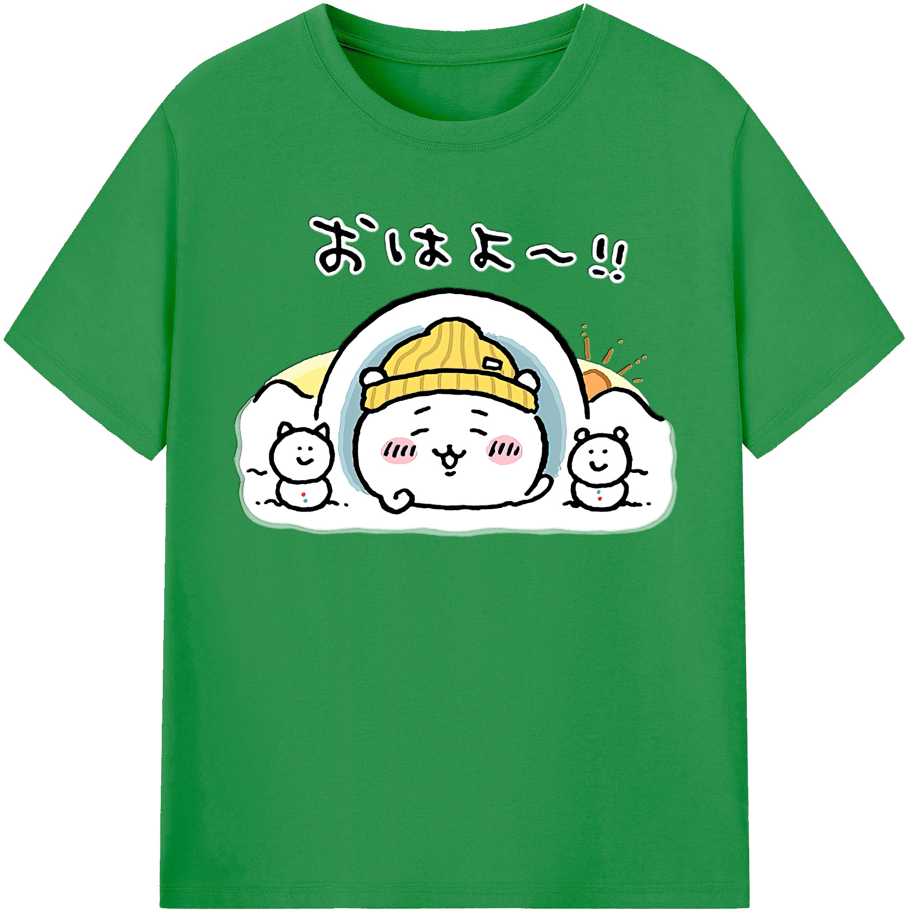 （画像用） ちいかわ ちいかわ Chii-kawa chiikawa レディースカジュアルプリントTシャツ（綿100％）