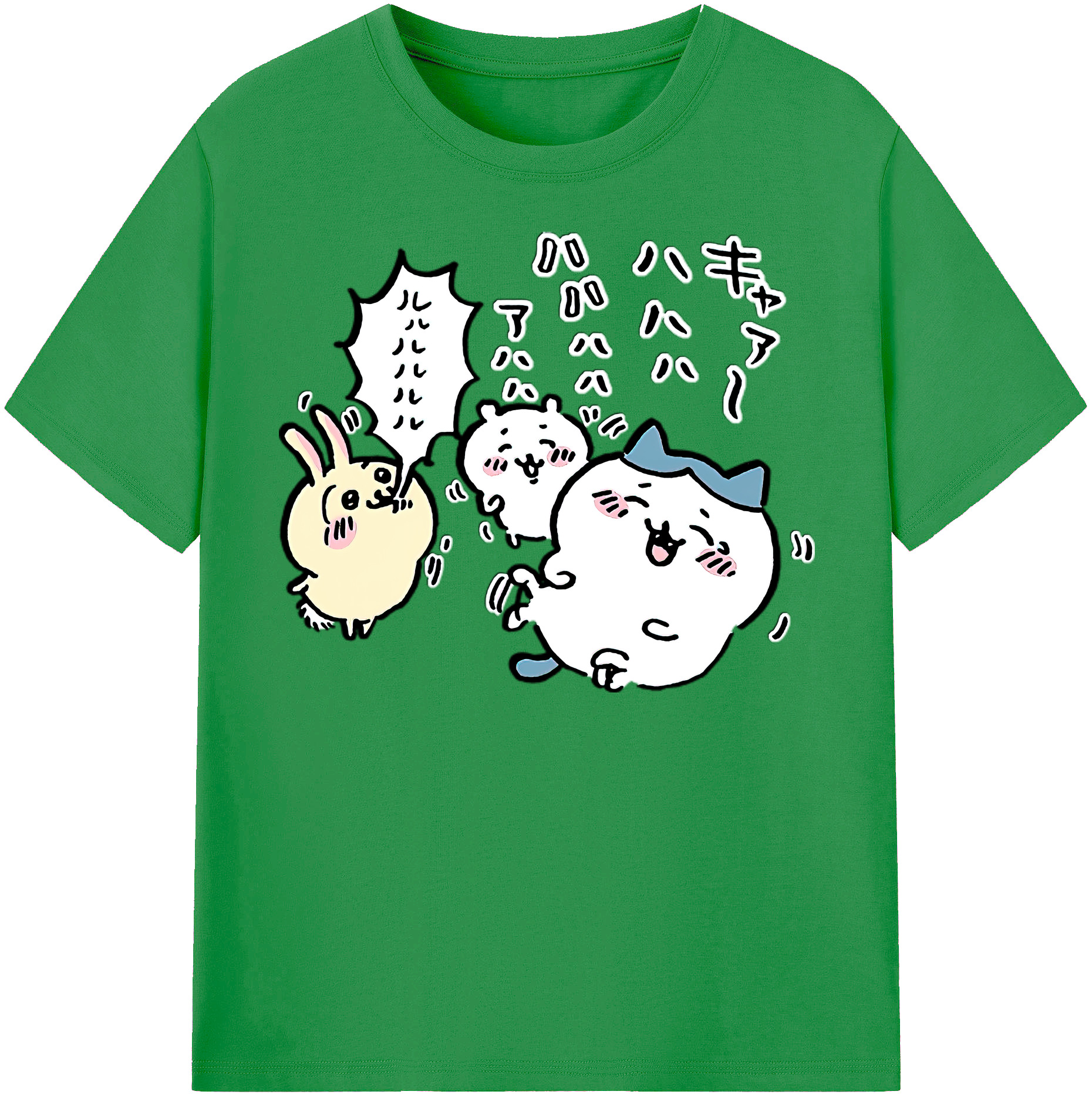（画像用） ちいかわ うさぎ Chii-kawa usagi レディースカジュアルプリントTシャツ（綿100％）