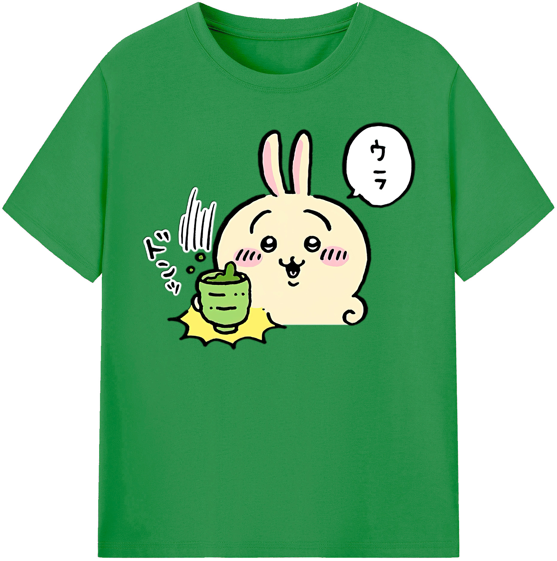 （画像用） ちいかわ うさぎ Chii-kawa usagi レディースカジュアルプリントTシャツ（綿100％）