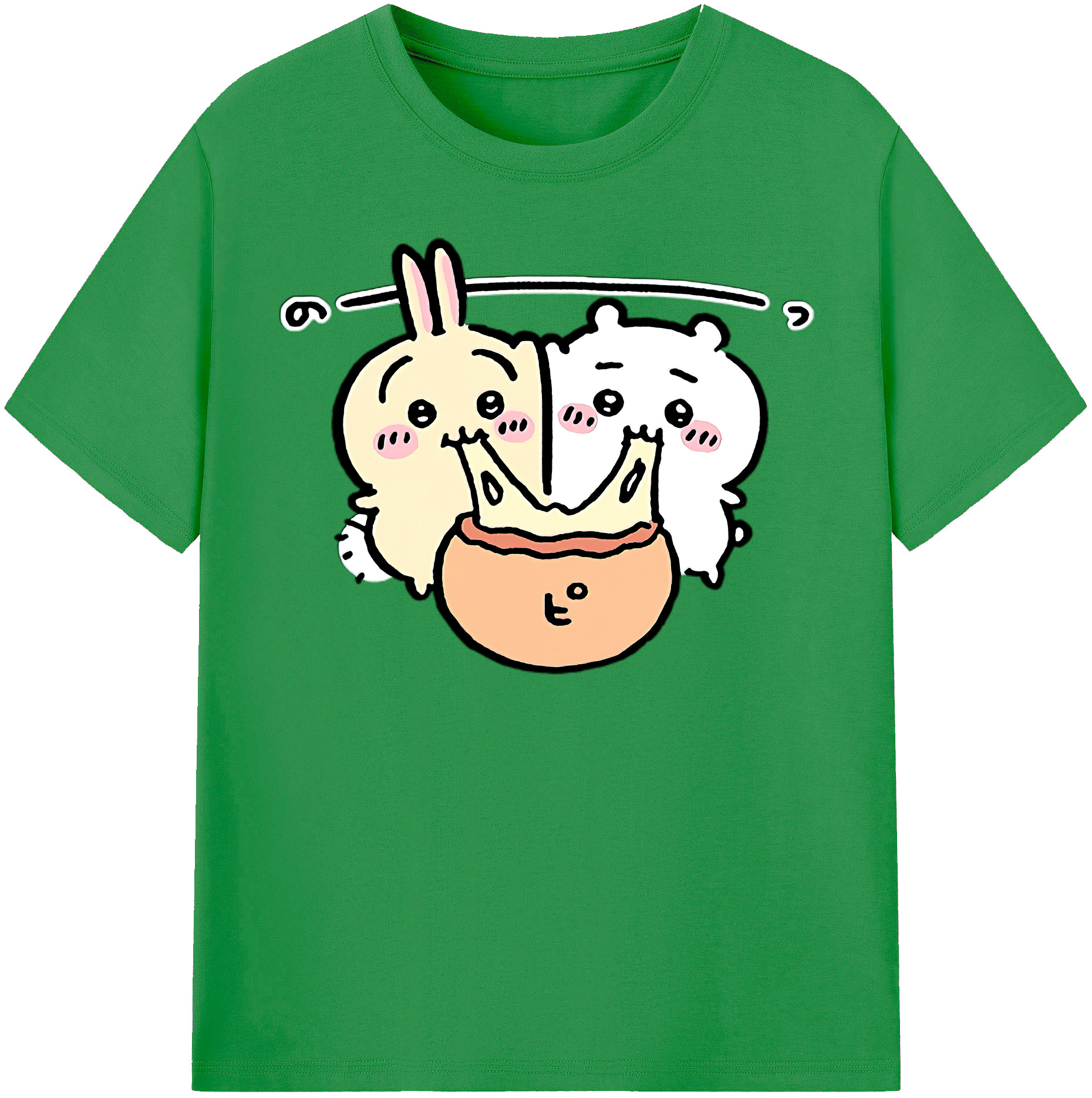 （画像用） ちいかわ うさぎ Chii-kawa usagi レディースカジュアルプリントTシャツ（綿100％）