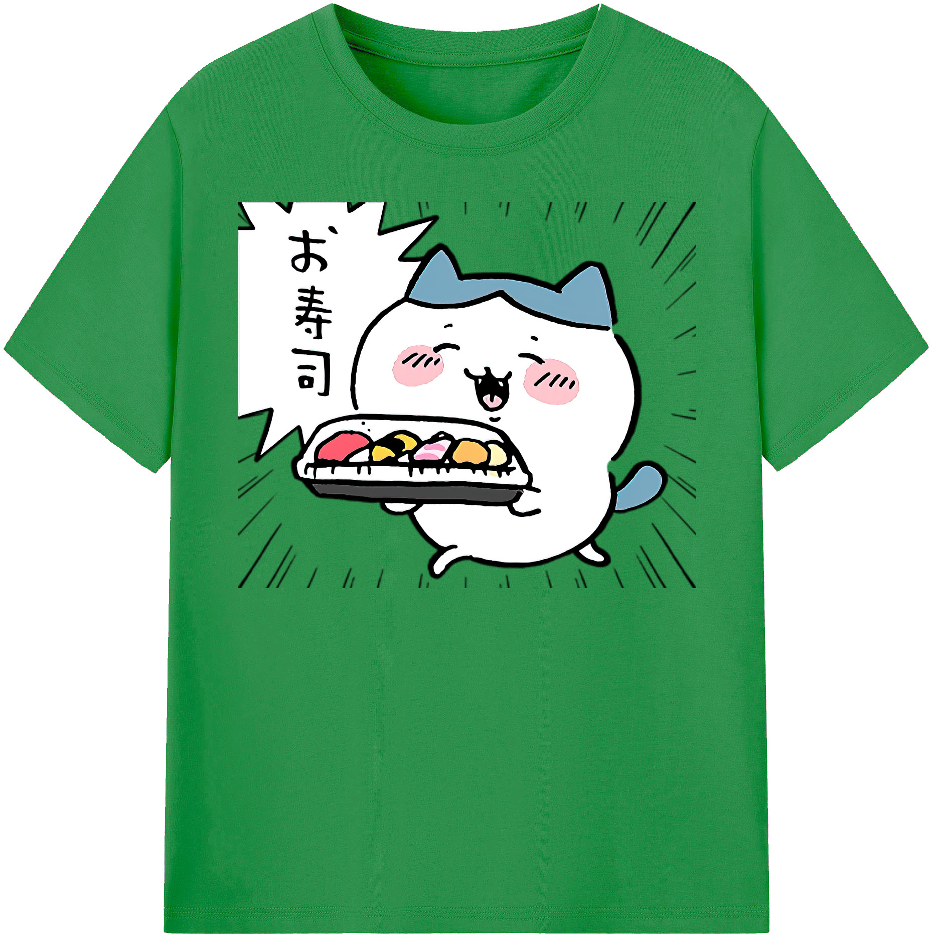 （画像用） ちいかわ ハチワレ Chii-kawa hachiware レディースカジュアルプリントTシャツ（綿100％）