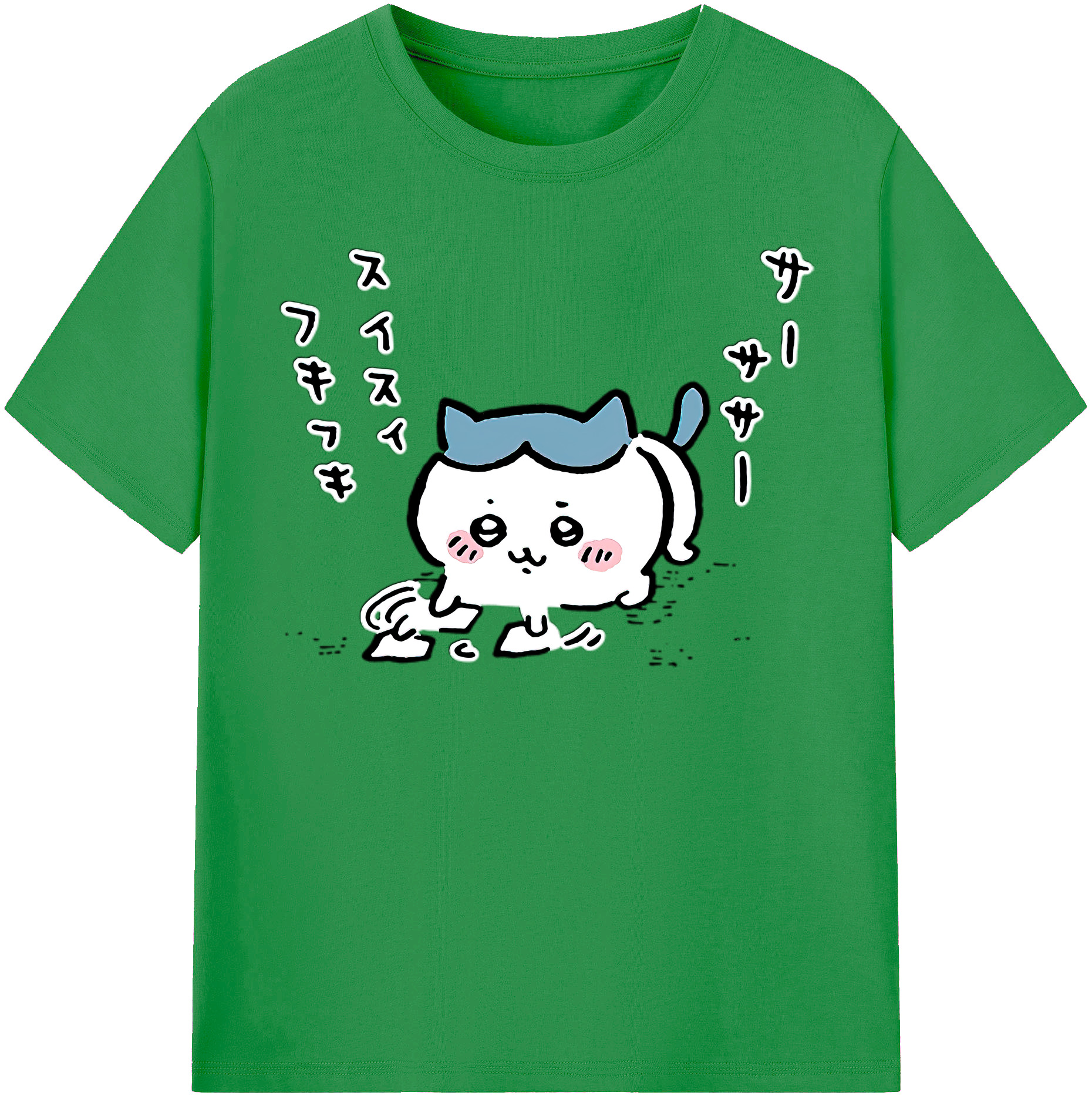 （画像用） ちいかわ ハチワレ Chii-kawa hachiware レディースカジュアルプリントTシャツ（綿100％）