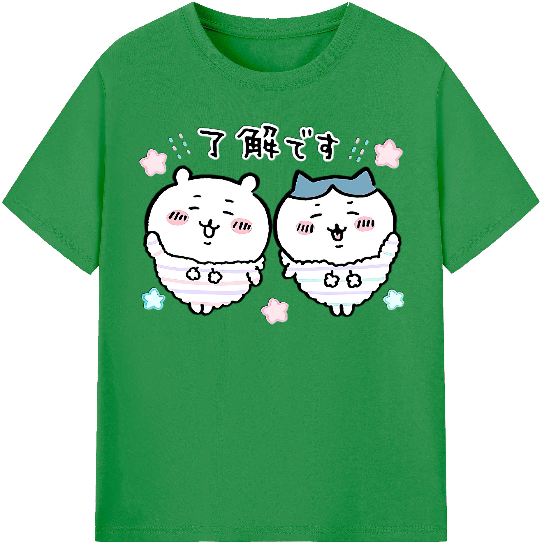 （画像用） ちいかわ ハチワレ Chii-kawa hachiware レディースカジュアルプリントTシャツ（綿100％）