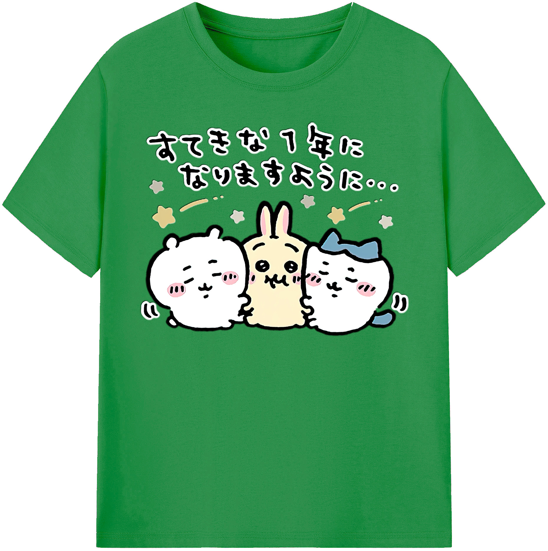 （画像用） ちいかわ ちいかわ Chii-kawa chiikawa レディースカジュアルプリントTシャツ（綿100％）