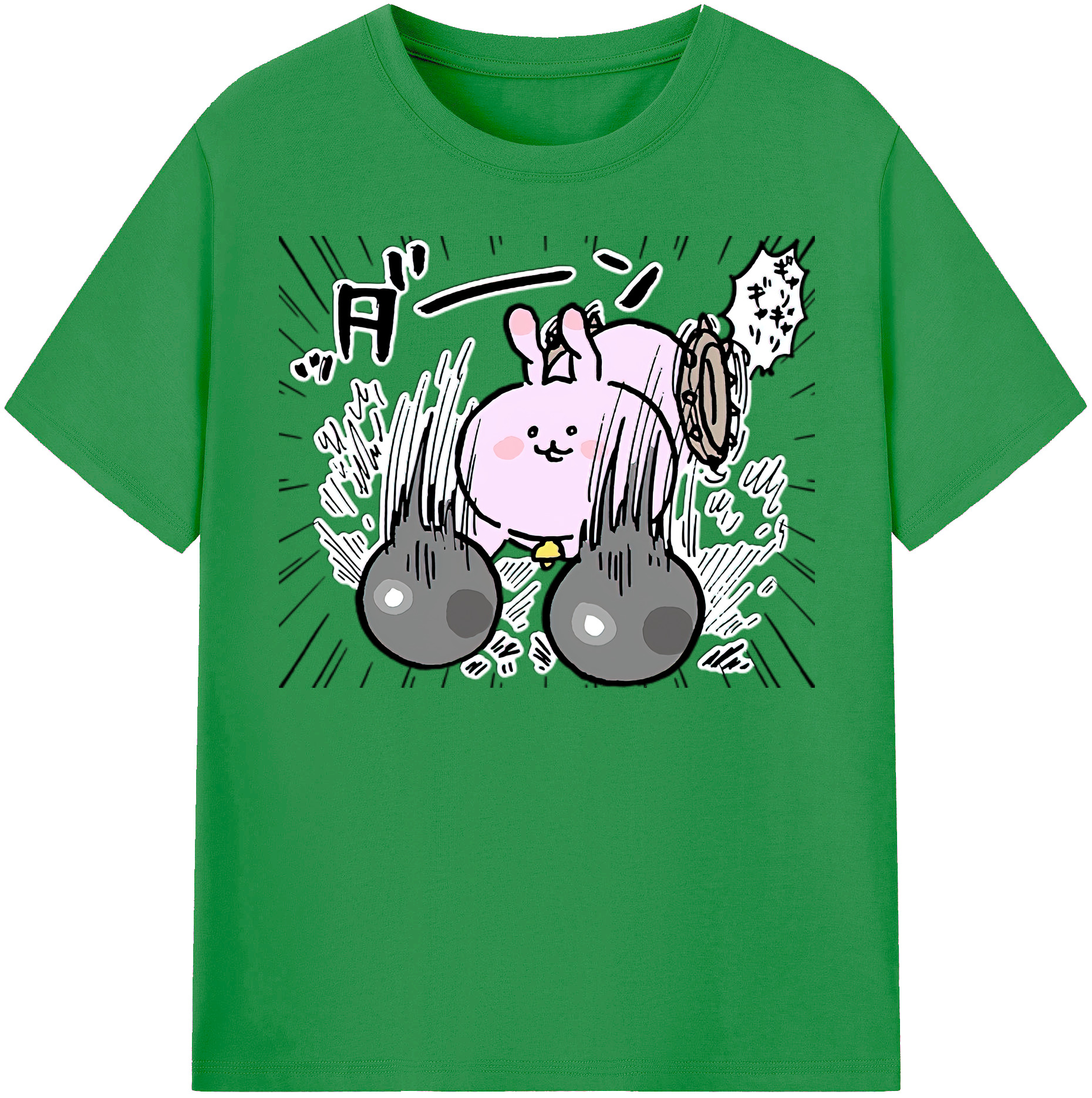 （画像用） ちいかわ うさぎ Chii-kawa usagi レディースカジュアルプリントTシャツ（綿100％）