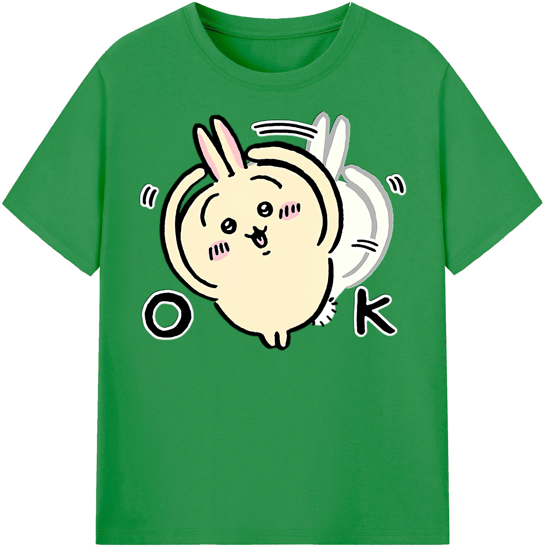 （画像用） ちいかわ うさぎ Chii-kawa usagi レディースカジュアルプリントTシャツ（綿100％）