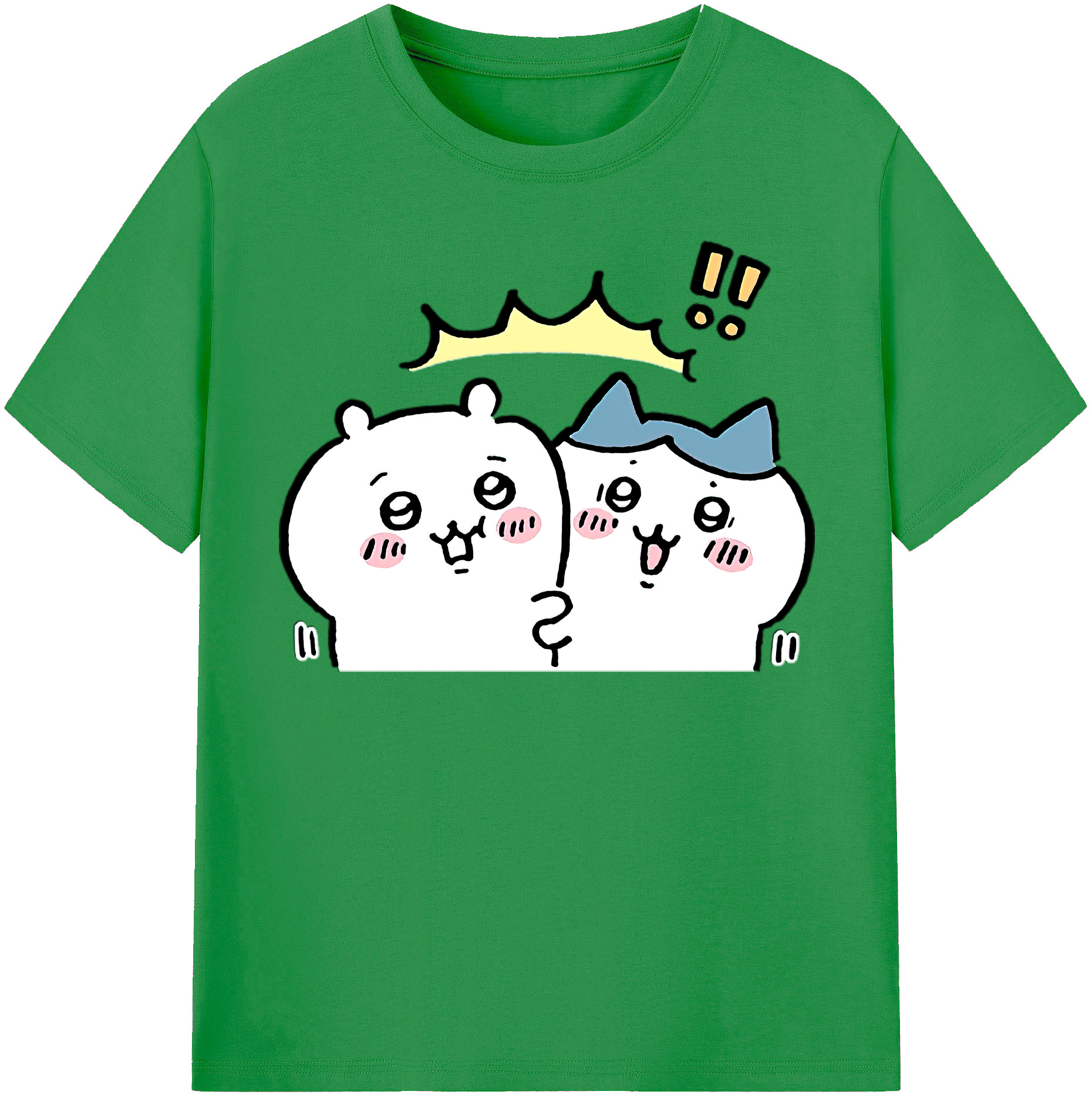 （画像用） ちいかわ ハチワレ Chii-kawa hachiware レディースカジュアルプリントTシャツ（綿100％）