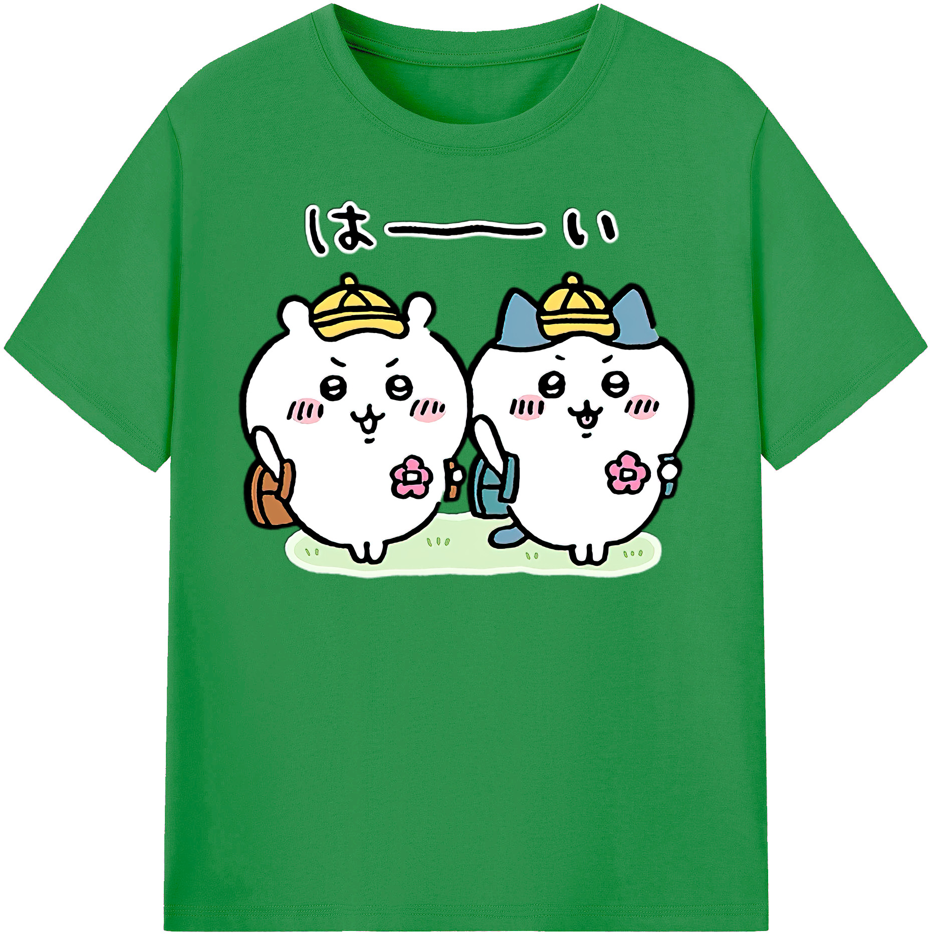 （画像用） ちいかわ ハチワレ Chii-kawa hachiware レディースカジュアルプリントTシャツ（綿100％）