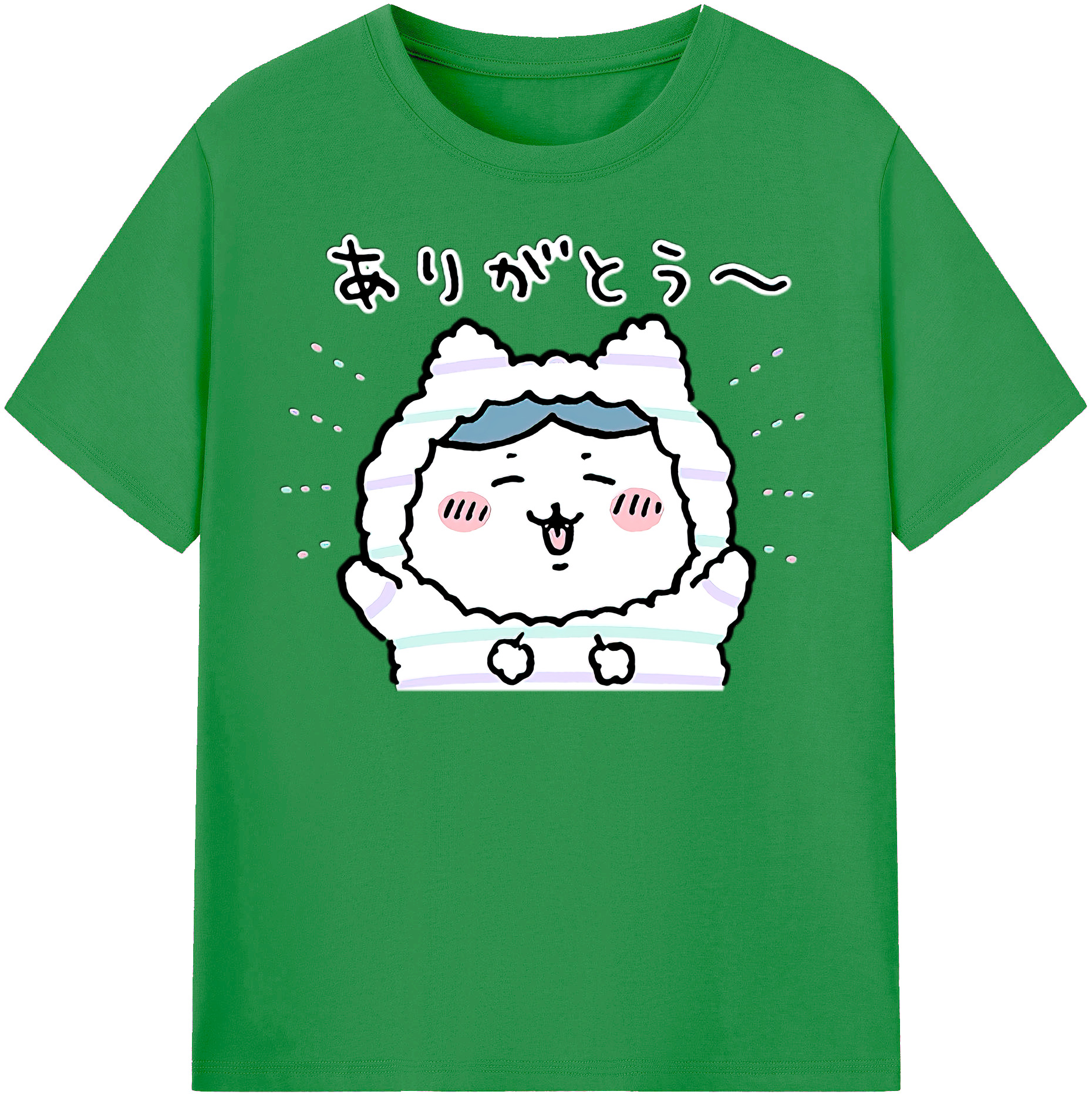 （画像用） ちいかわ ハチワレ Chii-kawa hachiware レディースカジュアルプリントTシャツ（綿100％）