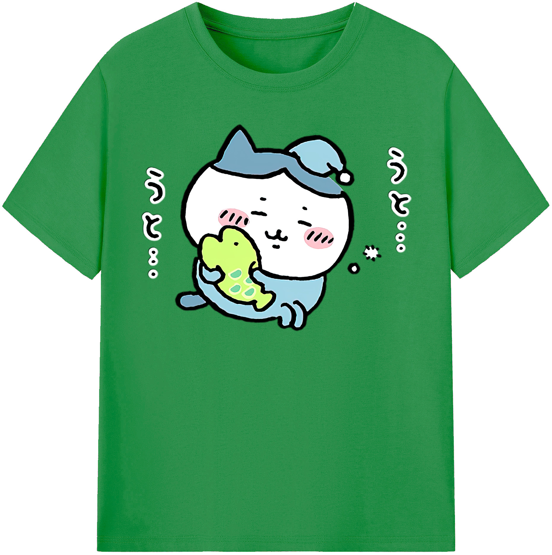 （画像用） ちいかわ ハチワレ Chii-kawa hachiware レディースカジュアルプリントTシャツ（綿100％）